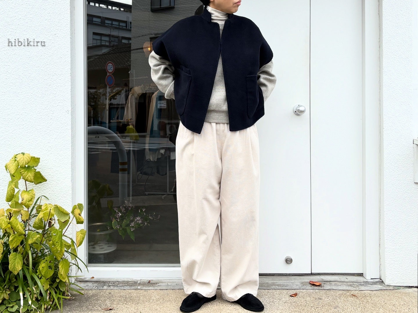 handsofcreation//16Wコール東炊きイージーストレートパンツ 01540331