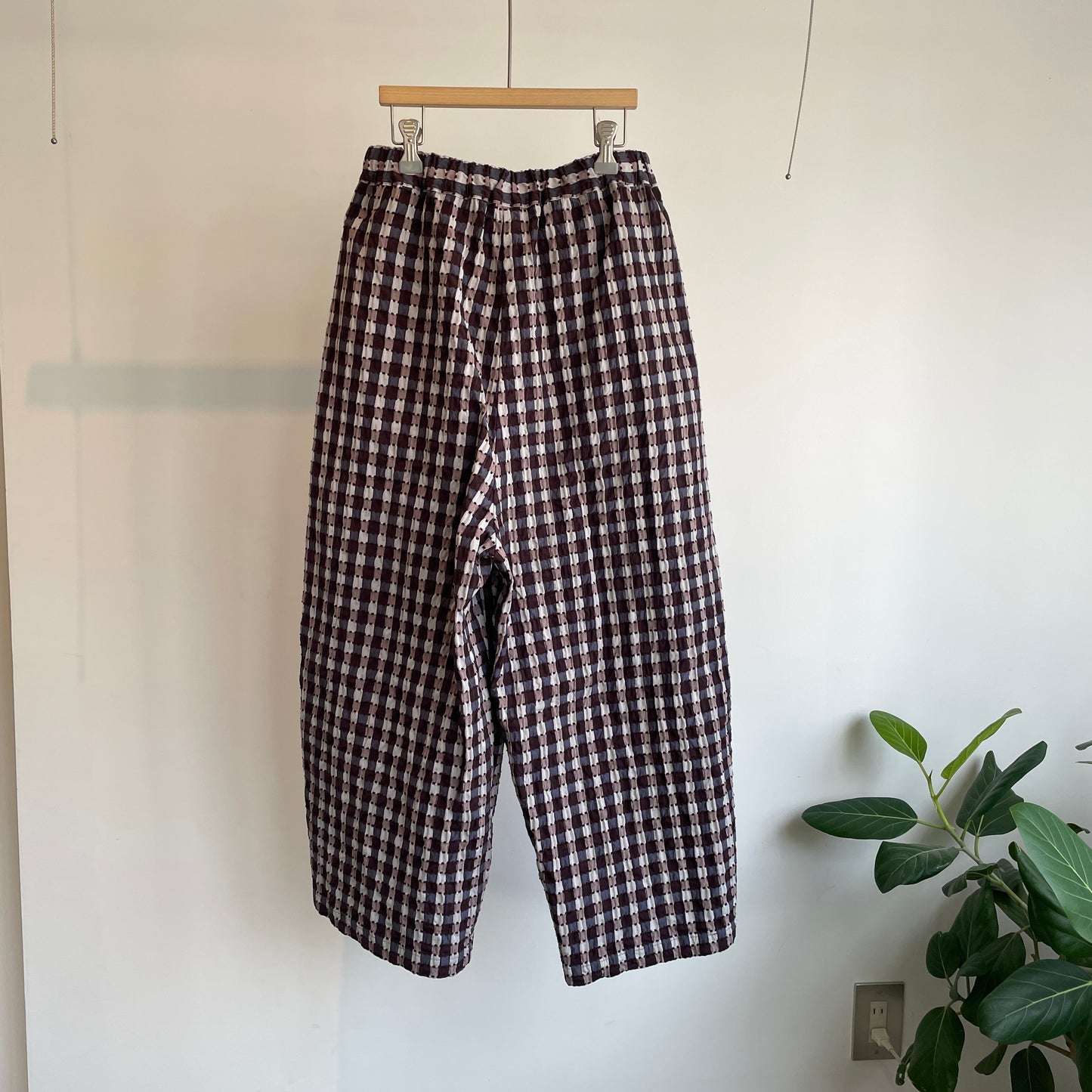 qiri //sashiko check wide pants 6301PT005252