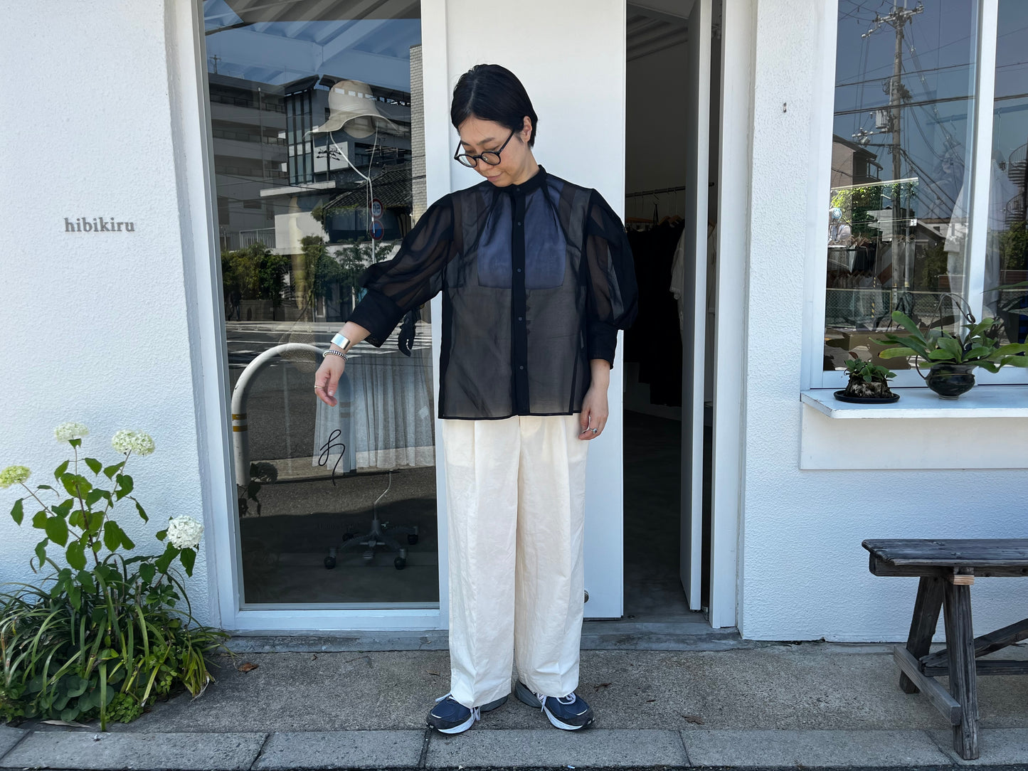 itochi //100/2 cotton organdy transparent blouse