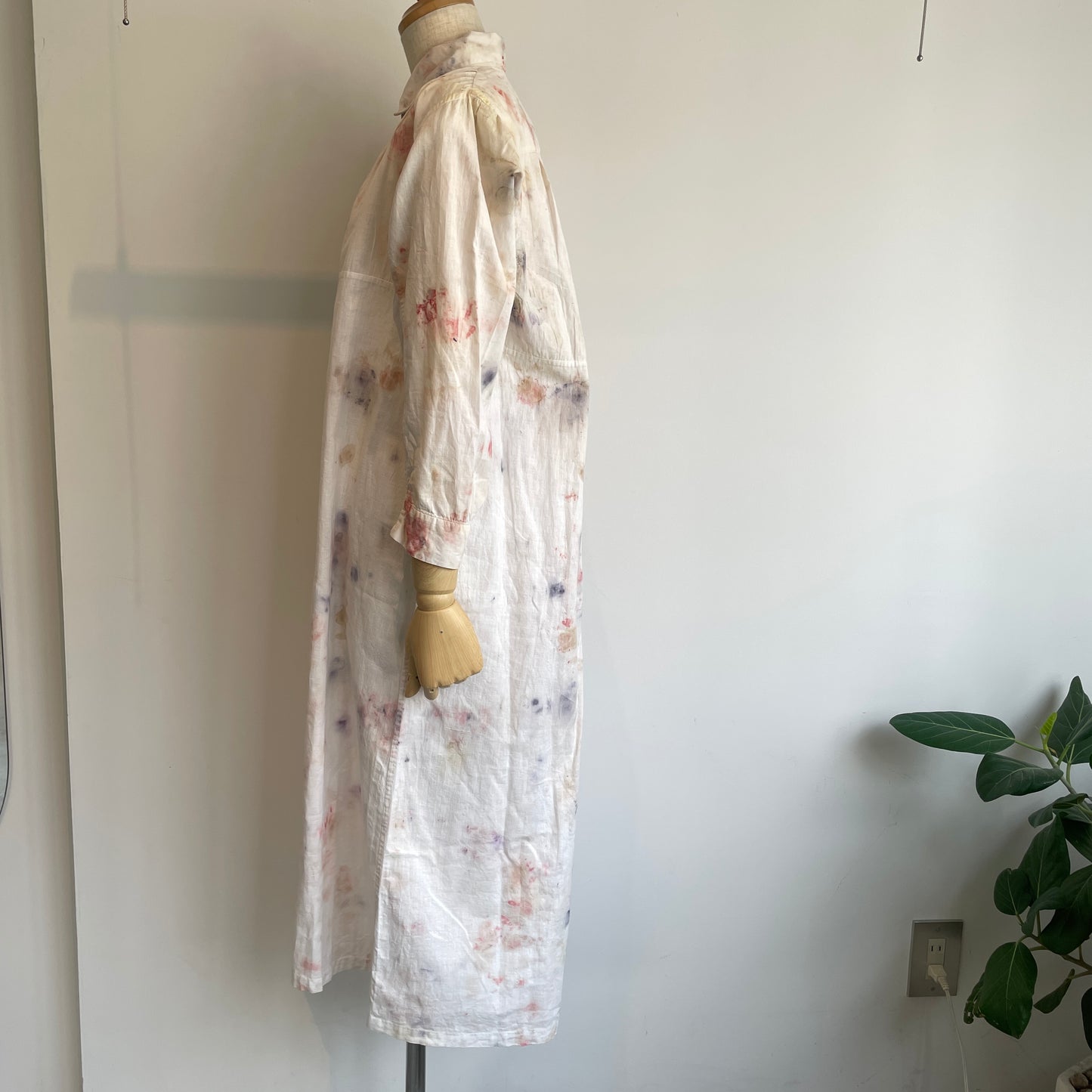 Oo//vintage ロングシャツ OP(ice dye)