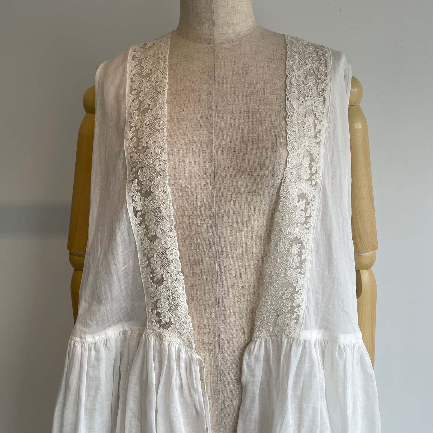 heriter//tulle lace ramie dress H1-25-7009