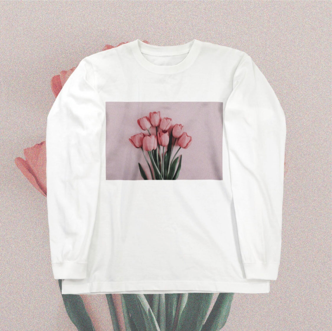 MAYFOOL // ピンクチューリップ長袖Tシャツ5-6-002