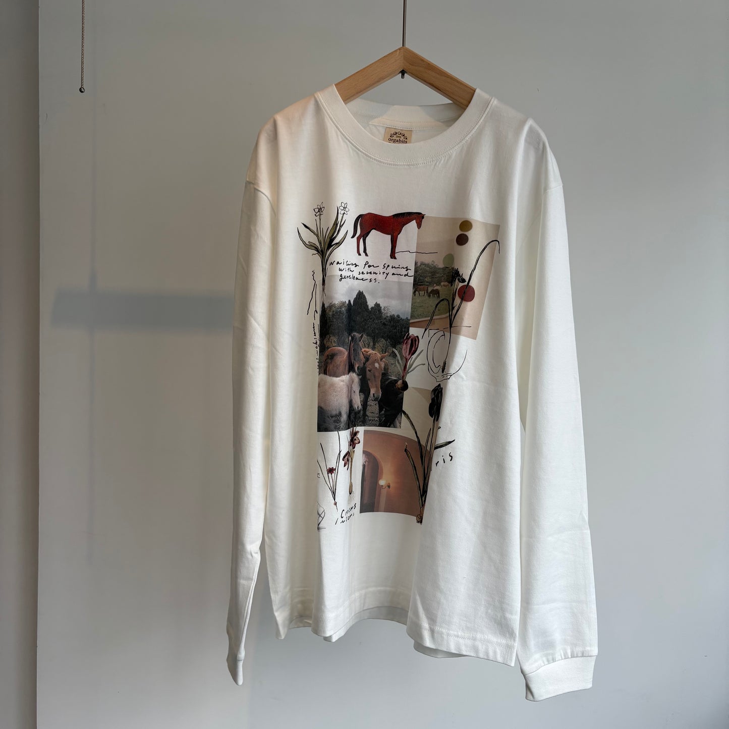 Sweet Little Nothing//馬と球根花 ロングスリーブTシャツ(Mサイズ)