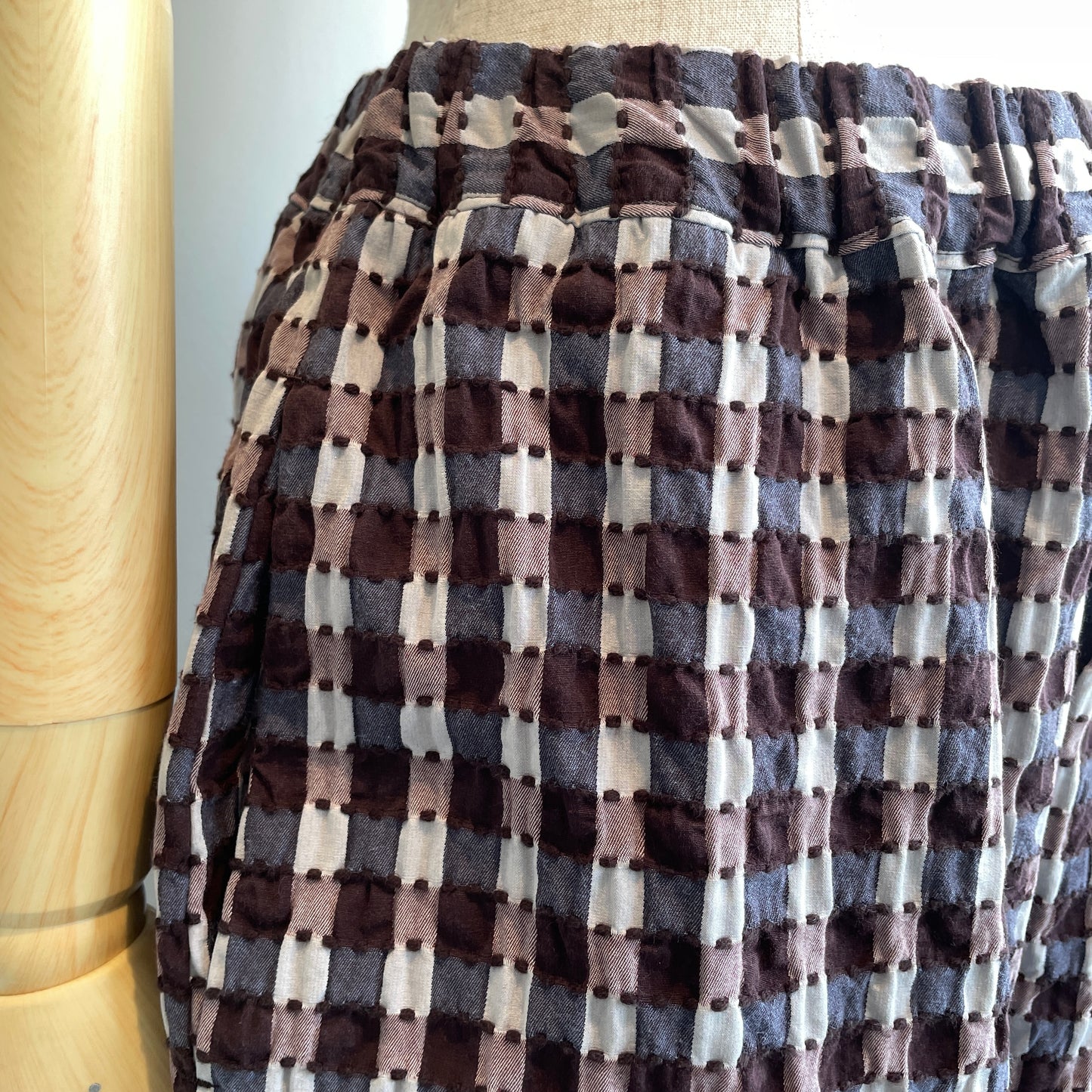 qiri //sashiko check wide pants 6301PT005252