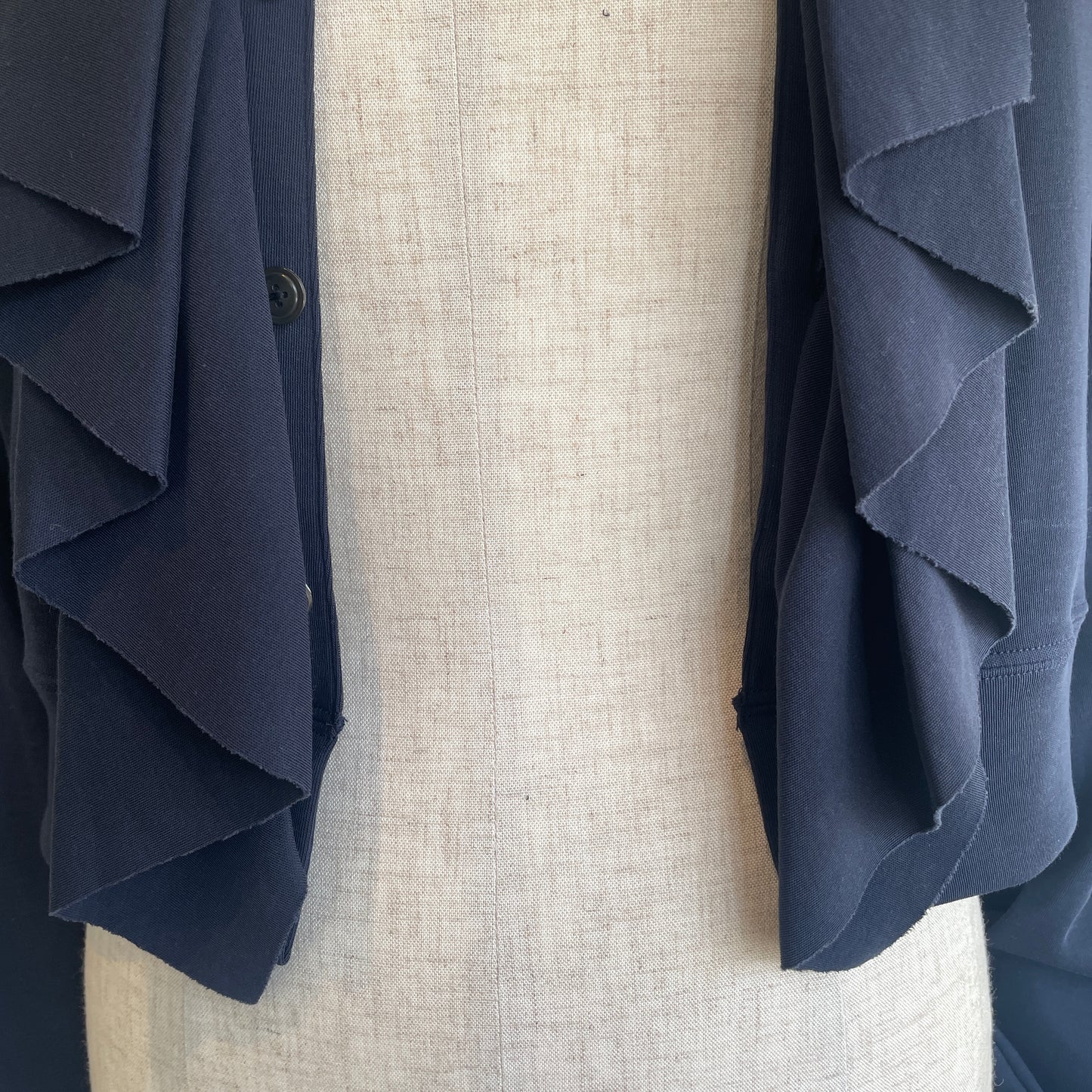 HAVERSACK //強撚スムースクルーネックフリルカーディガン 612600