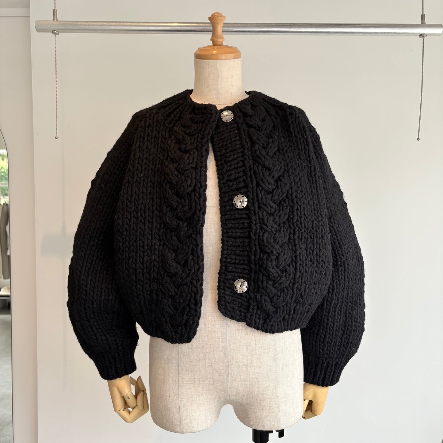 porter des boutons//ウールロービングハンドニットカーディガンP-24044