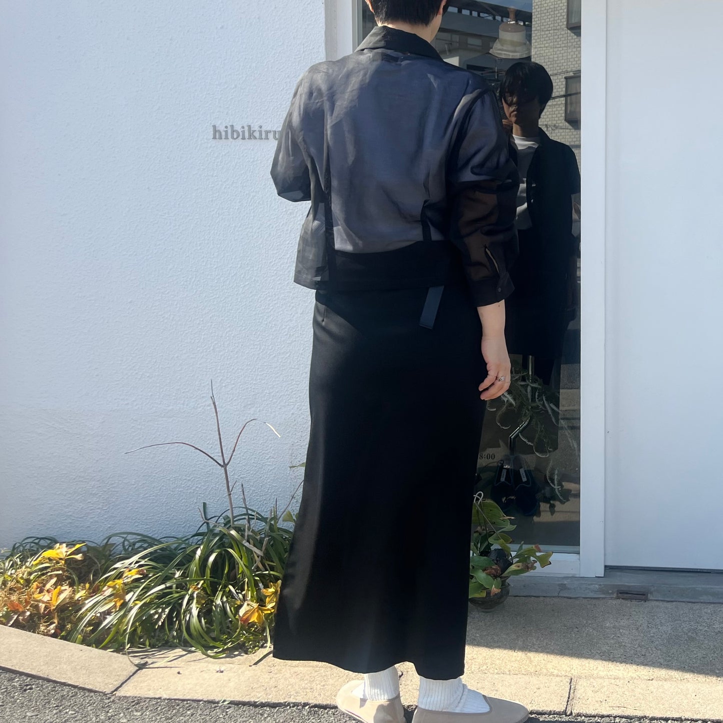 itochi //Super 140's Wool Doeskin Tight Salt Skirt