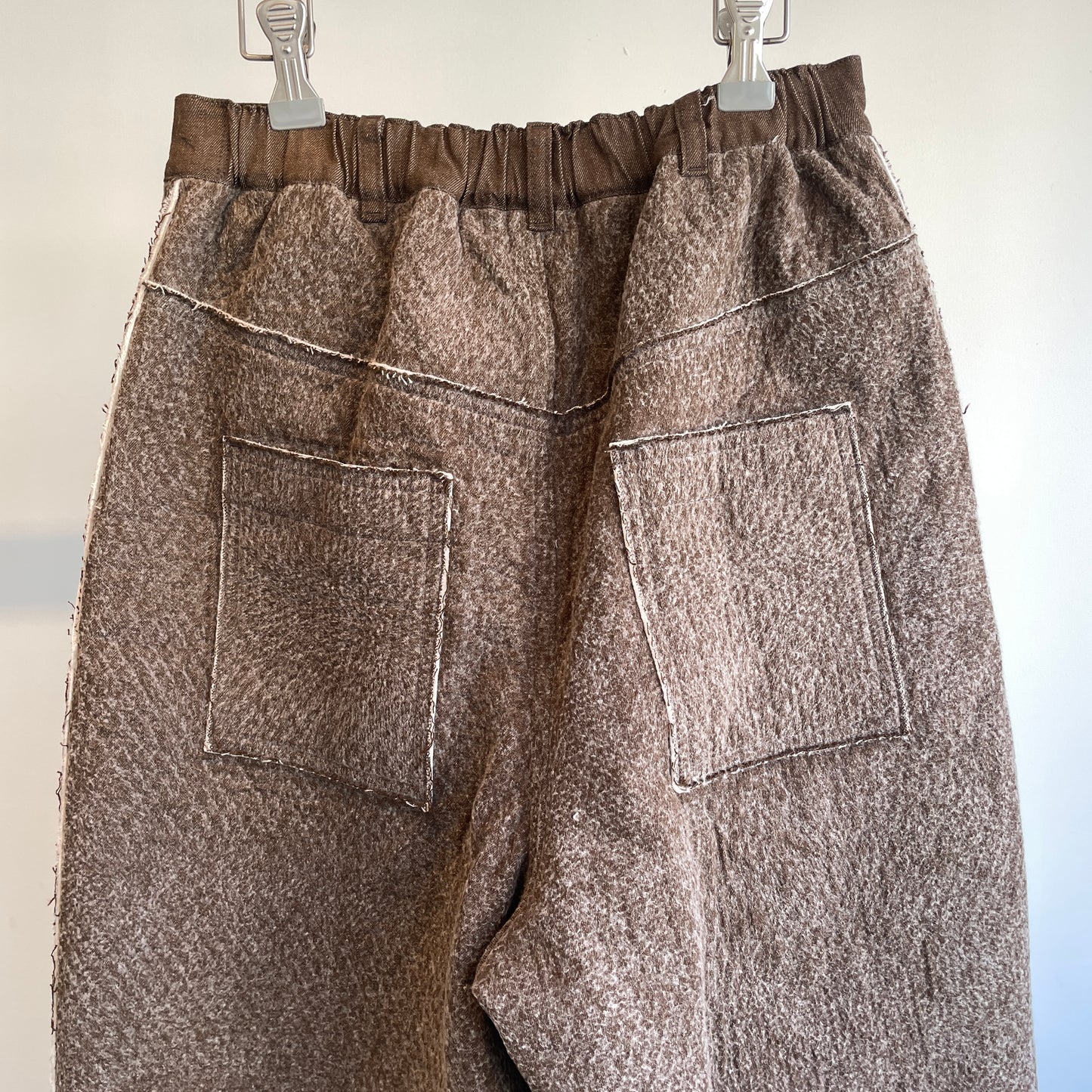 qiri //Denim/ fleece needle punch カーブパンツ 6301PT007252