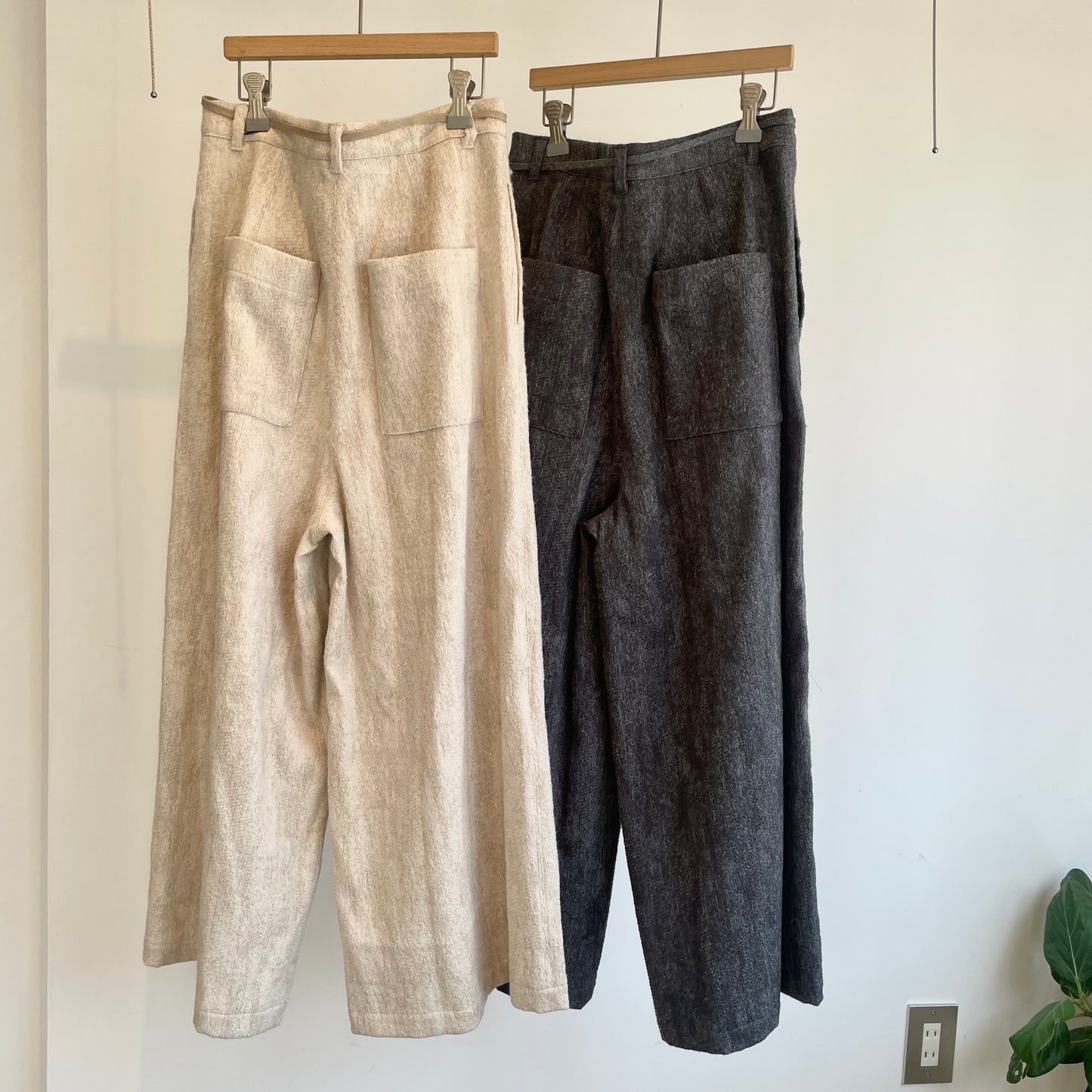 qiri //foggy jacquard wide pants PT005
