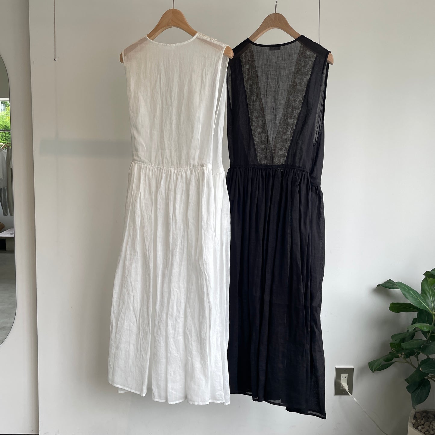 heriter//tulle lace ramie dress H1-25-7009