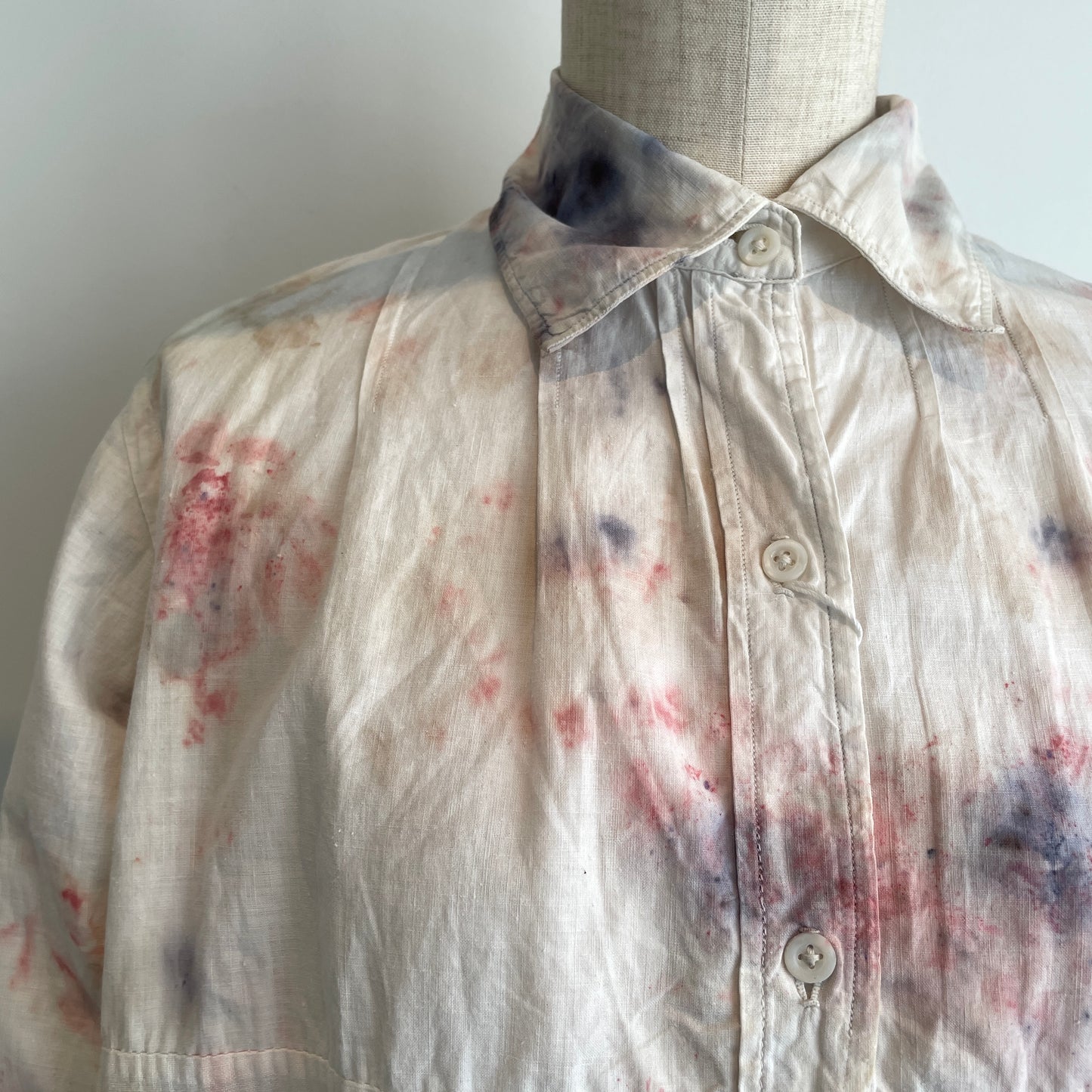 Oo//vintage ロングシャツ OP(ice dye)
