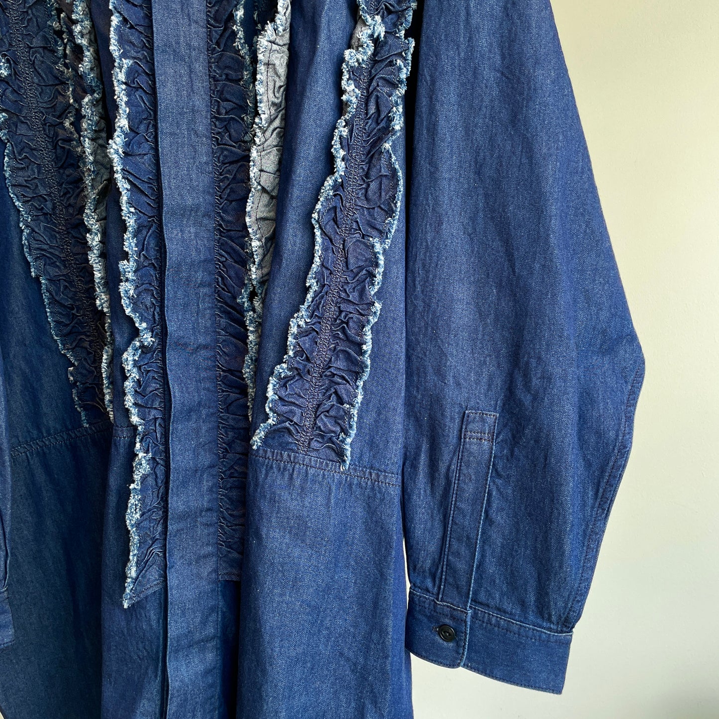 buoy//5.5OZLIGHT DENIM FRILL SHIRT 2701BL003252