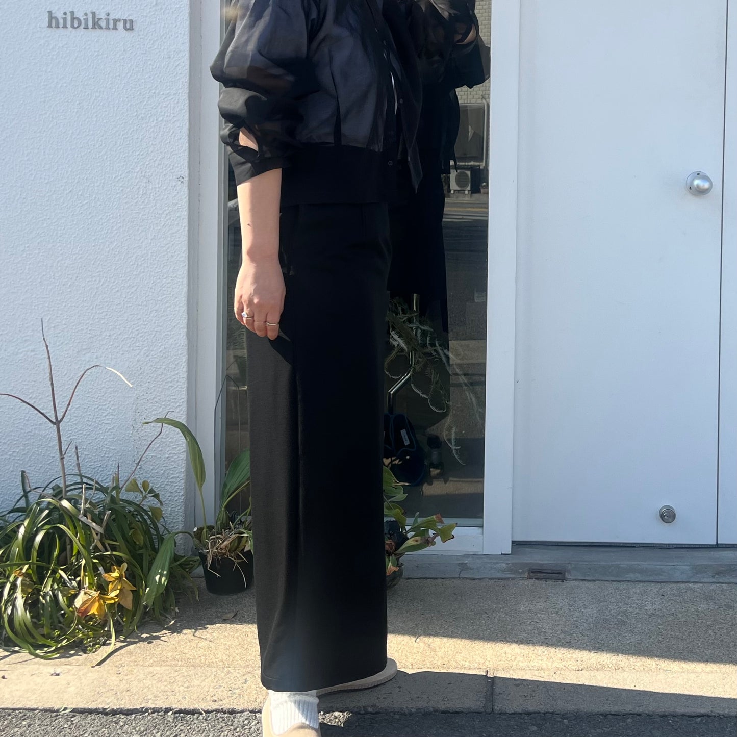 itochi //Super 140's Wool Doeskin Tight Salt Skirt
