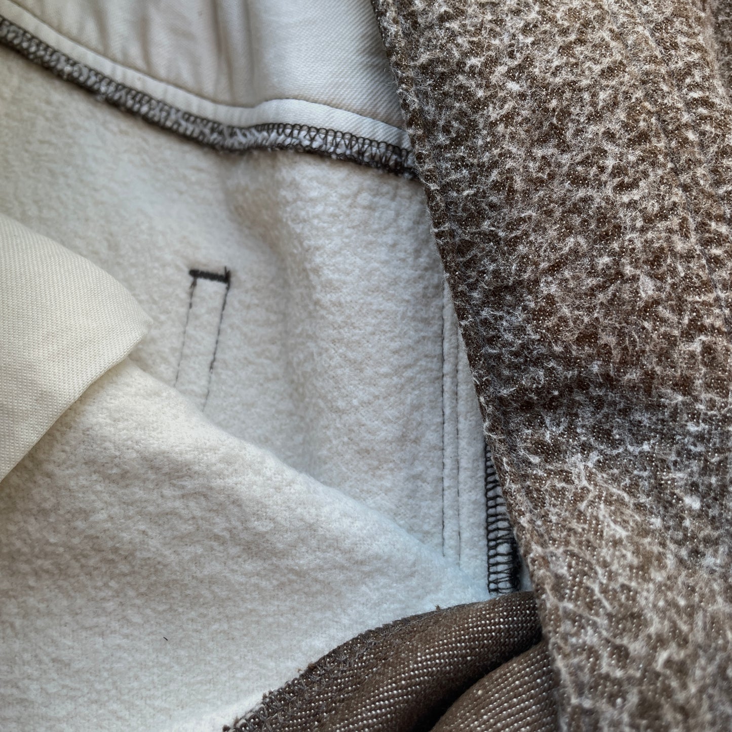 qiri //Denim/ fleece needle punch カーブパンツ 6301PT007252