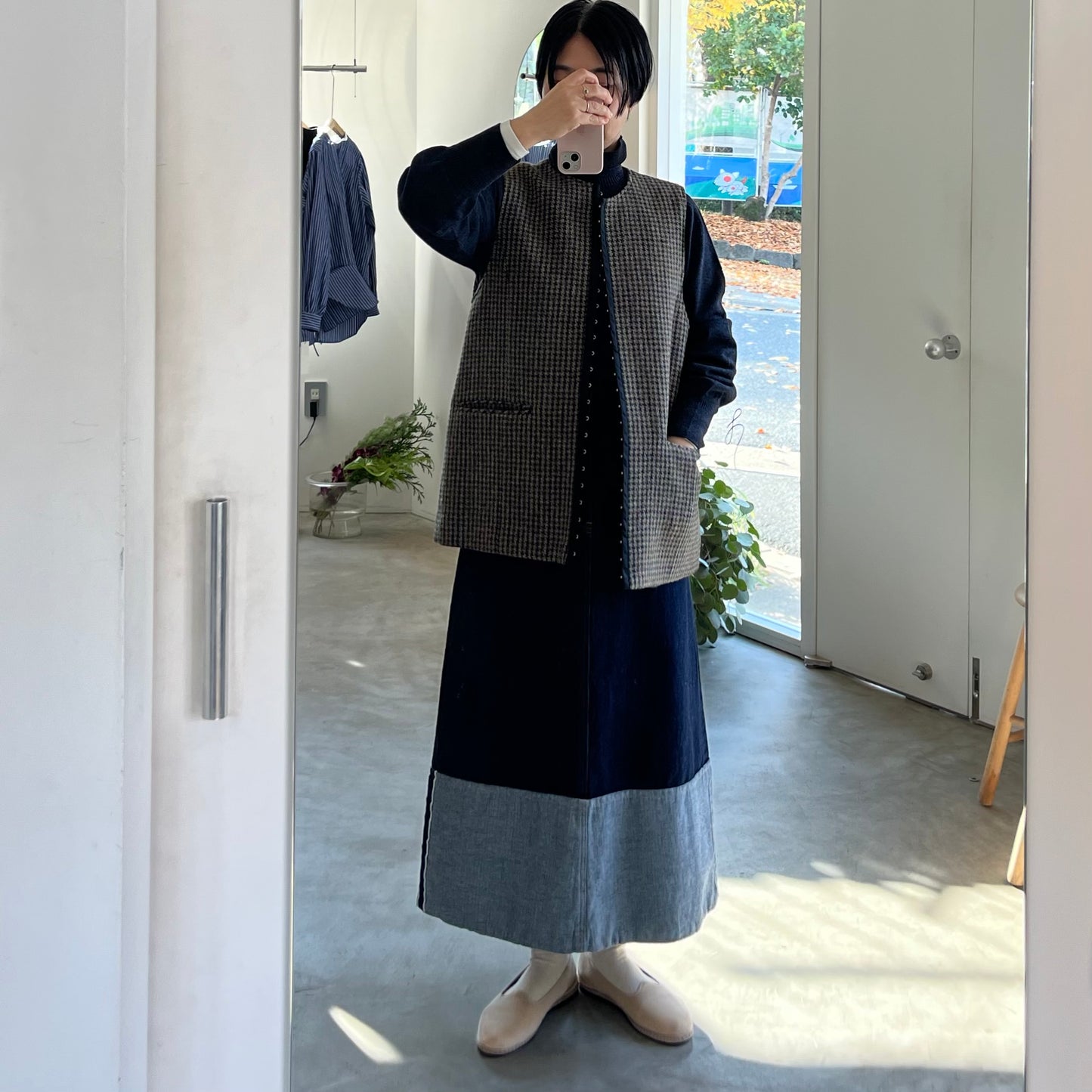 Heriter //rollup denim skirt H2-24-4002