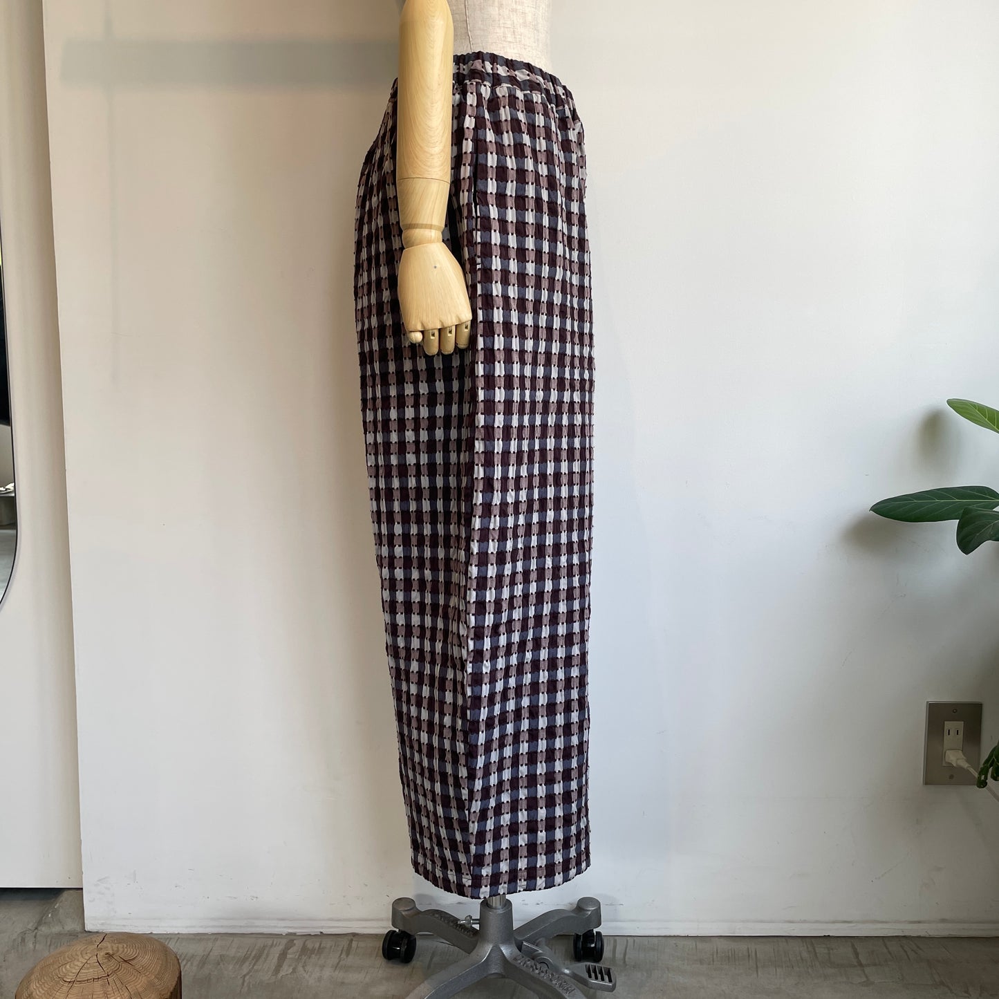 qiri //sashiko check wide pants 6301PT005252