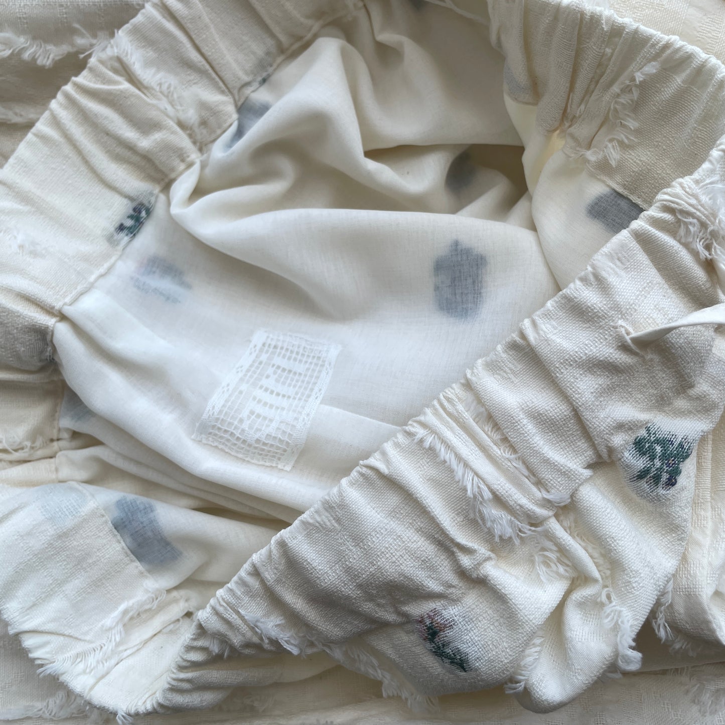 qiri //fleurs' lace jacquard gather PT 6301PT005261