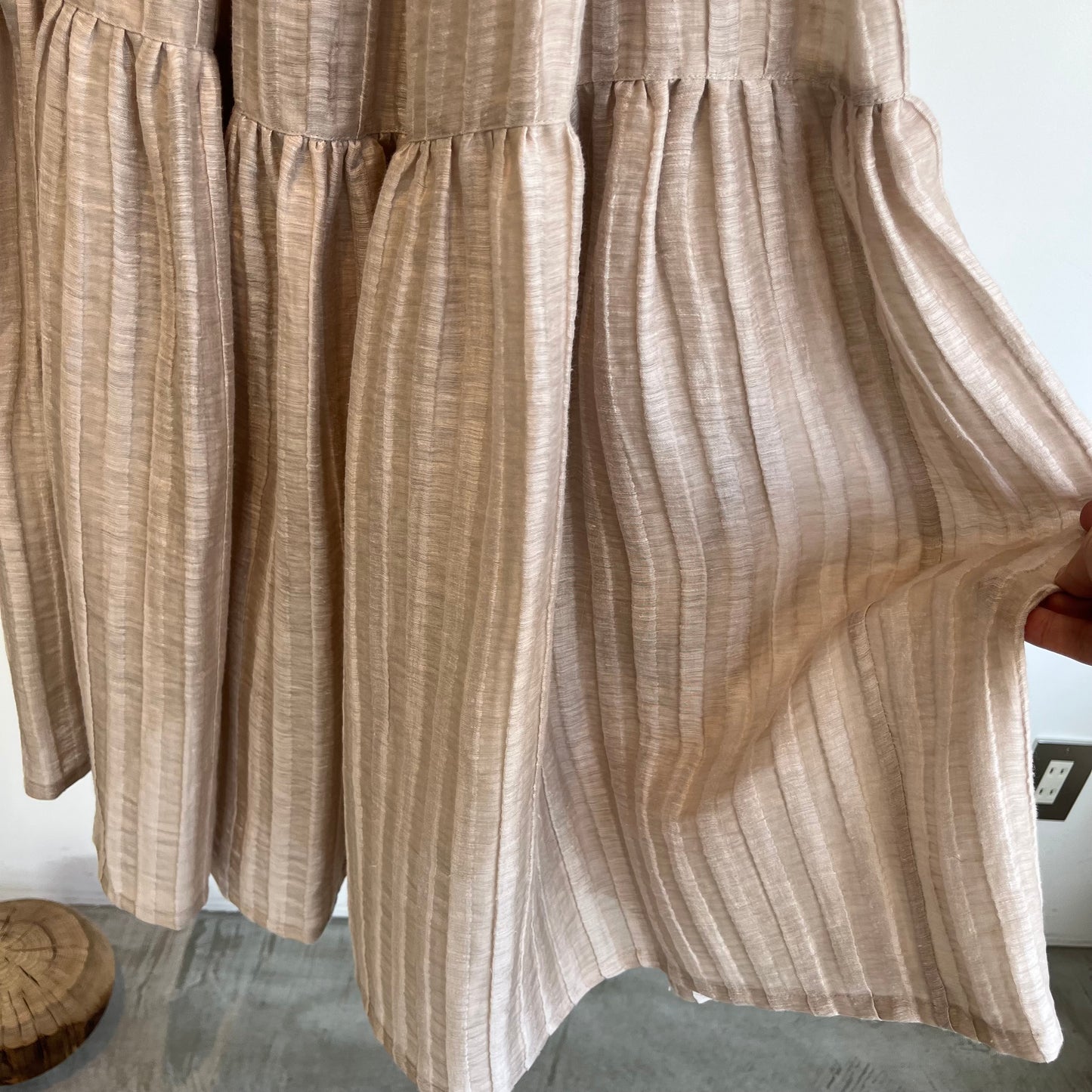 SIHIRAI//ACAR LINEN NYLON JAQUARD GATHER SK CHSS25-5113