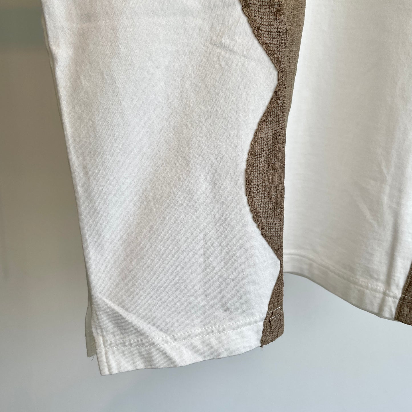universaltissu//クラシック天竺 イタリアンフィレレースクルーネックTシャツ PA252CT012