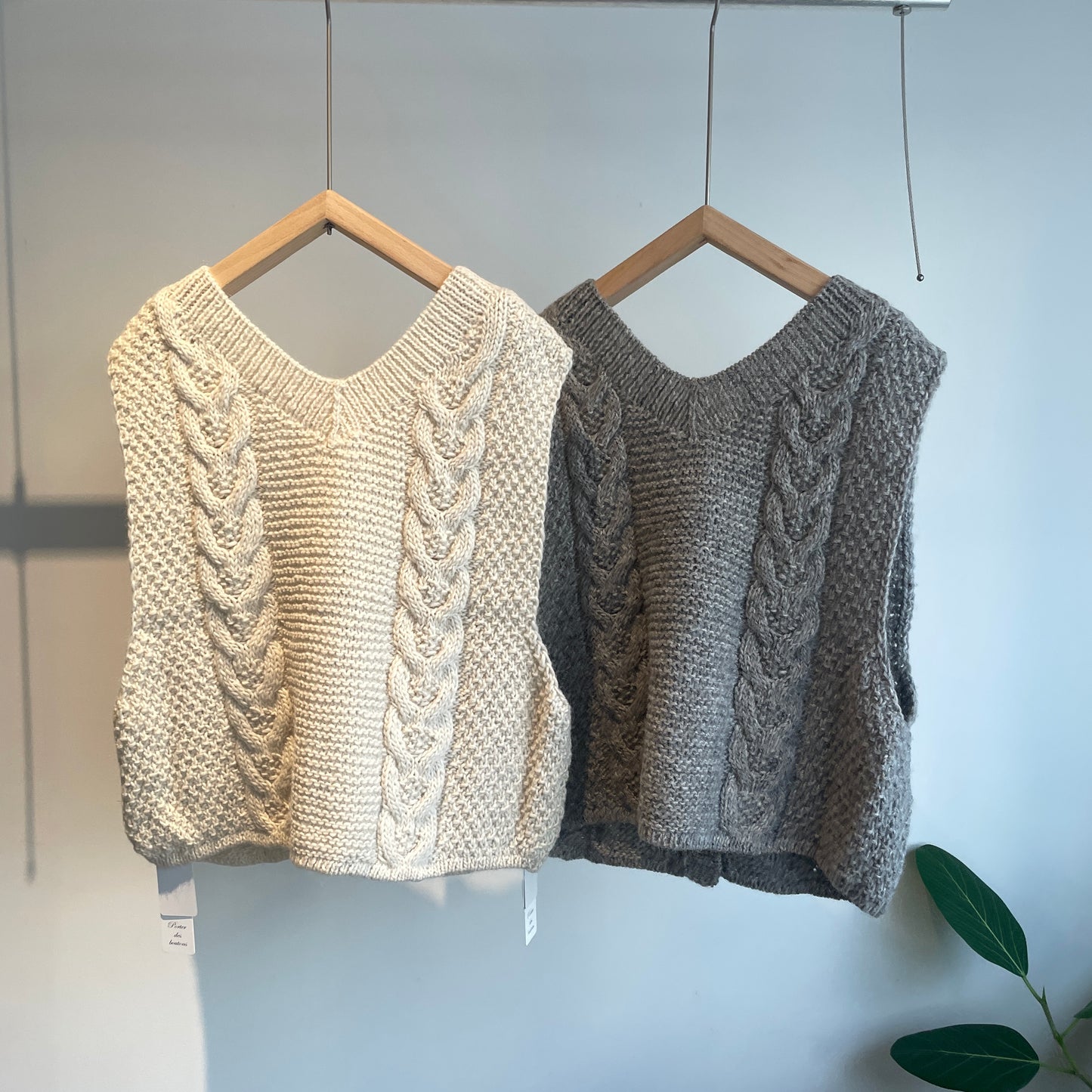 porter des boutons//手編み2wayニットベスト P-13-2-041