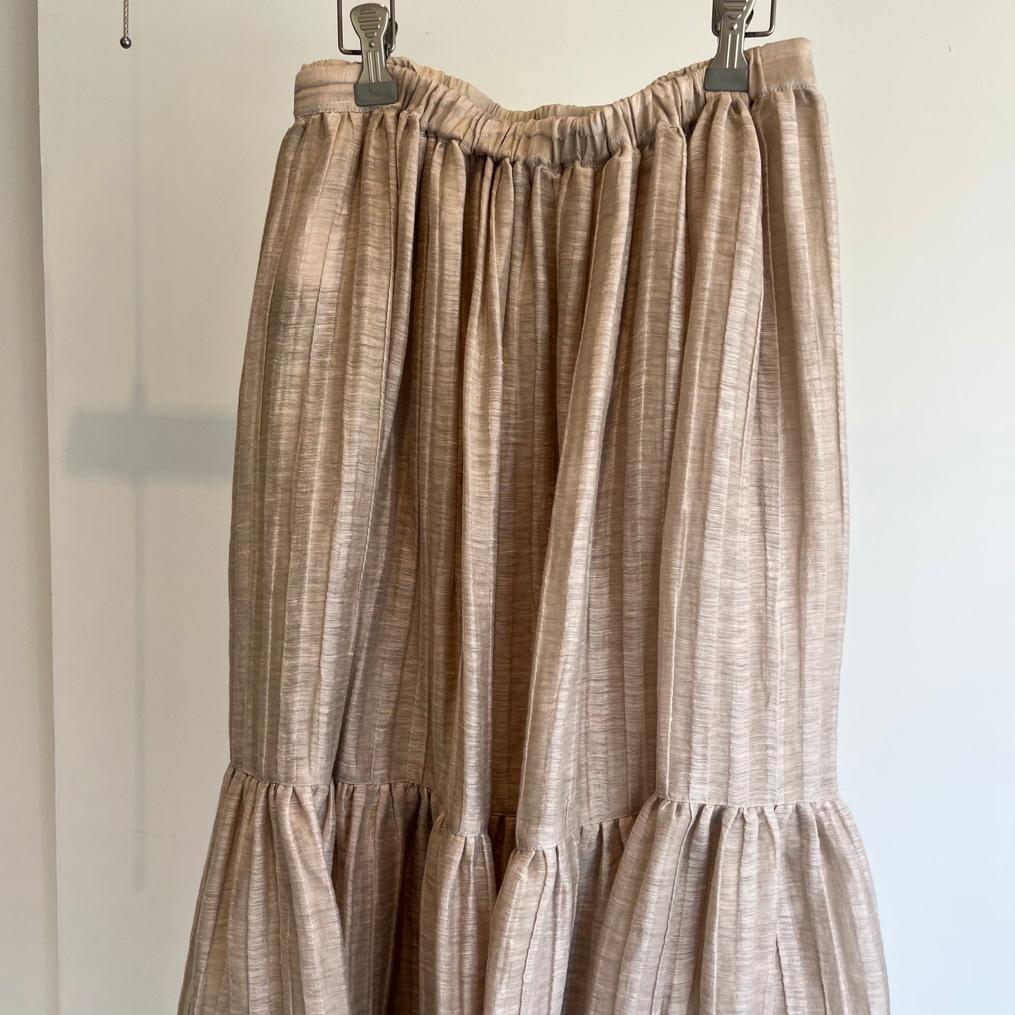SIHIRAI//ACAR LINEN NYLON JAQUARD GATHER SK CHSS25-5113