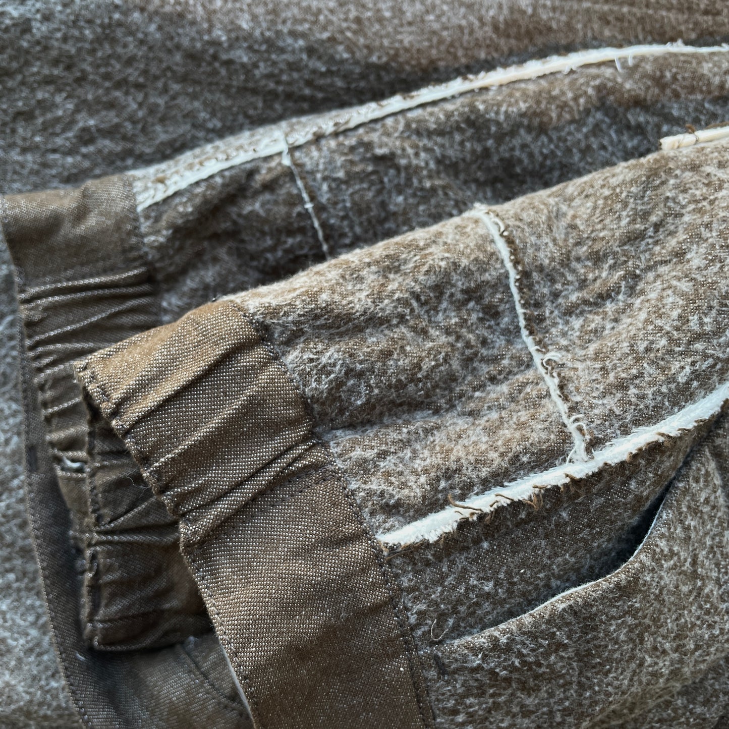 qiri //Denim/ fleece needle punch カーブパンツ 6301PT007252