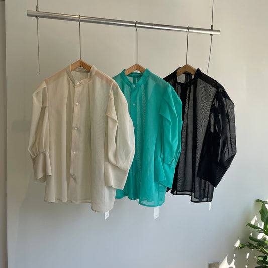 itochi //100/2 cotton organdy transparent blouse
