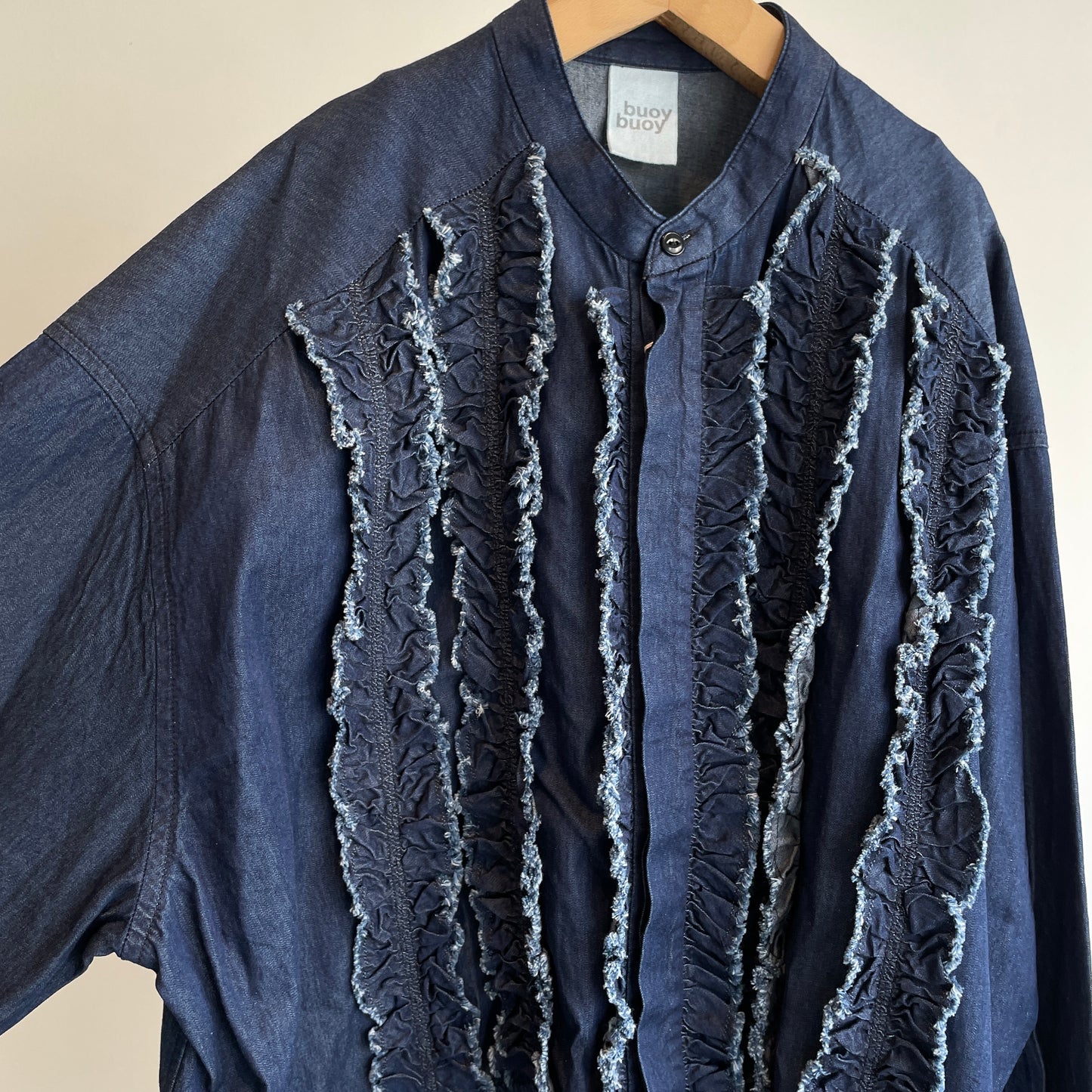 buoy//5.5OZLIGHT DENIM FRILL SHIRT 2701BL003252