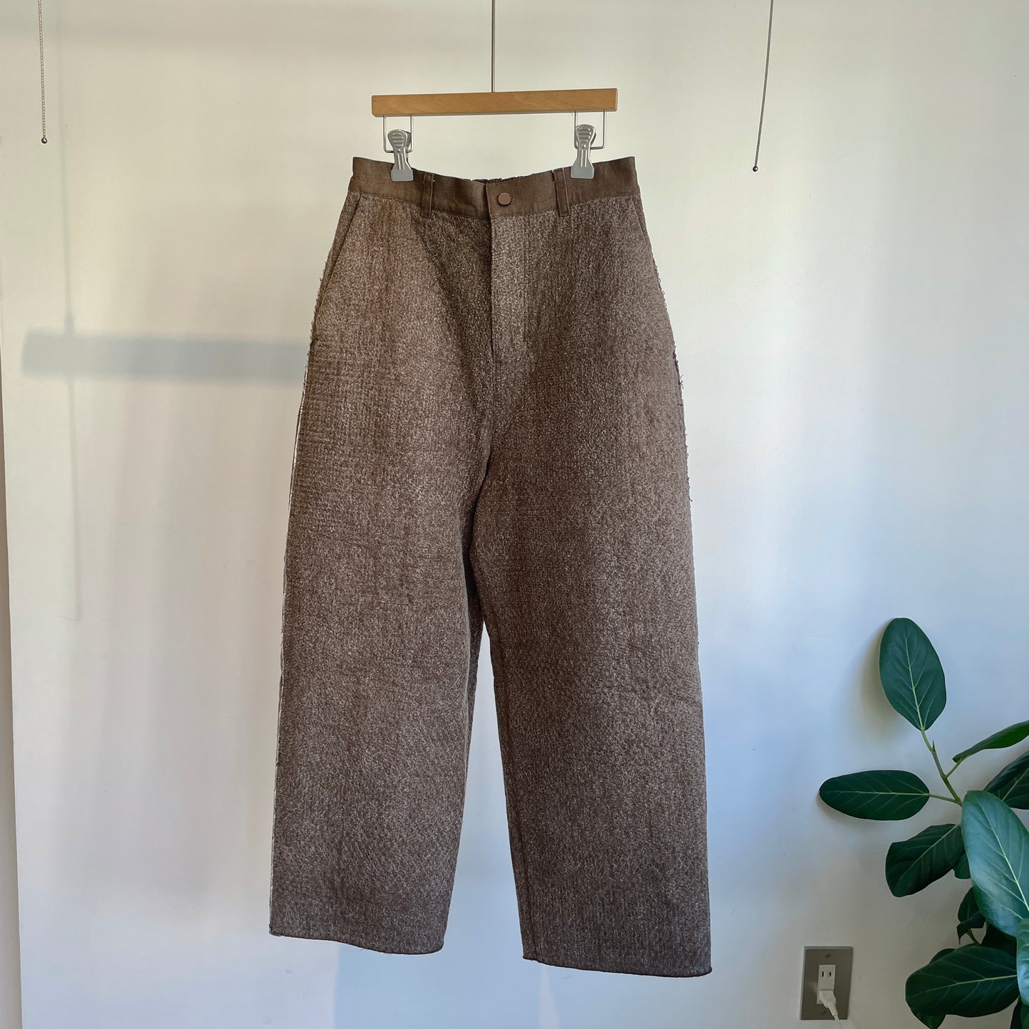 qiri //Denim/ fleece needle punch カーブパンツ 6301PT007252