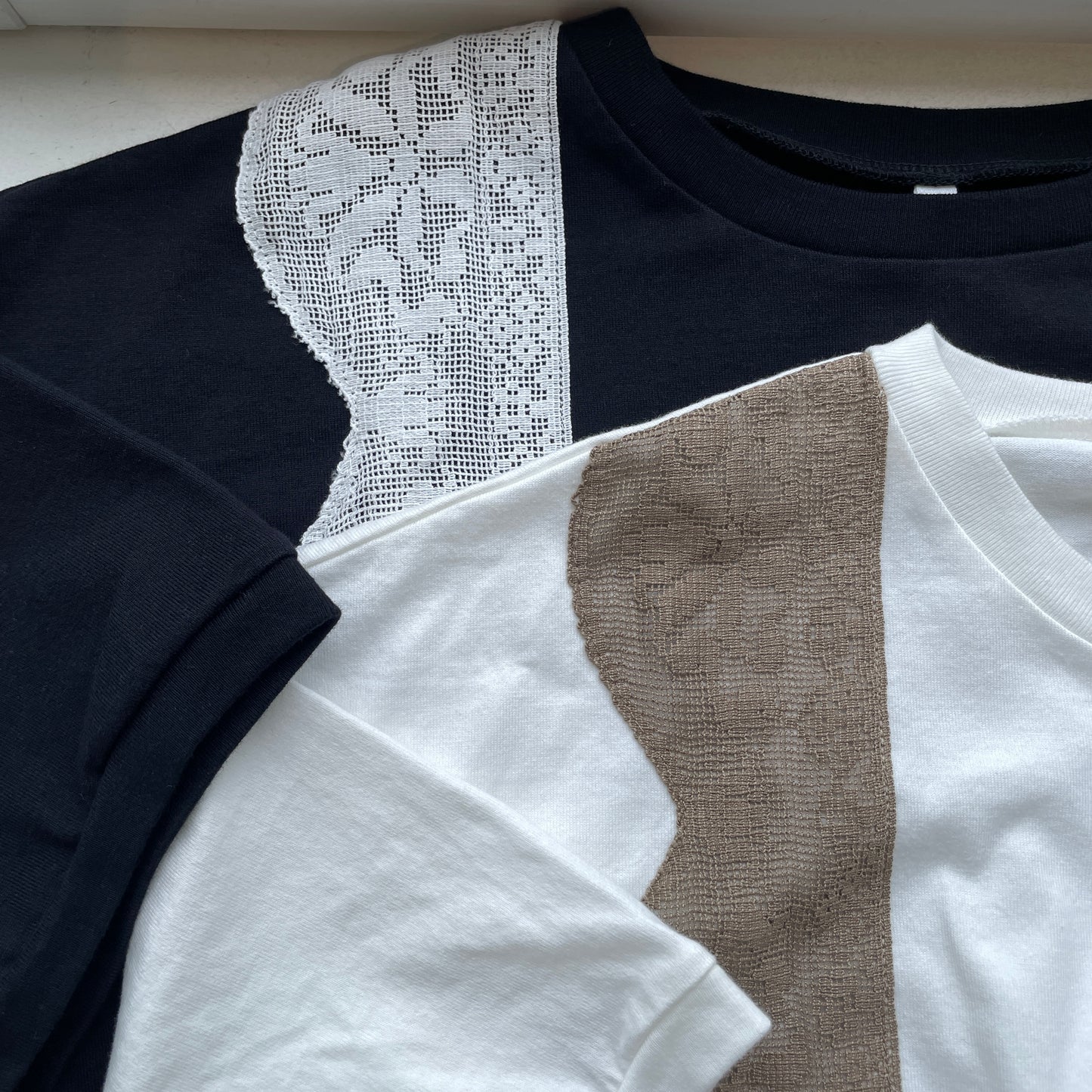 universaltissu//クラシック天竺 イタリアンフィレレースクルーネックTシャツ PA252CT012