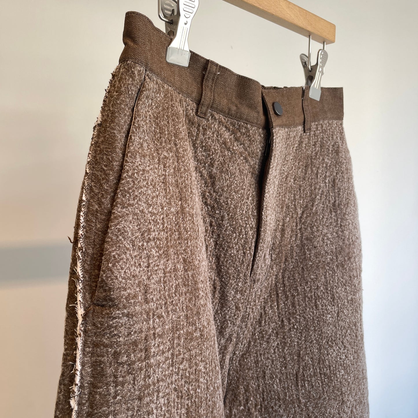qiri //Denim/ fleece needle punch カーブパンツ 6301PT007252
