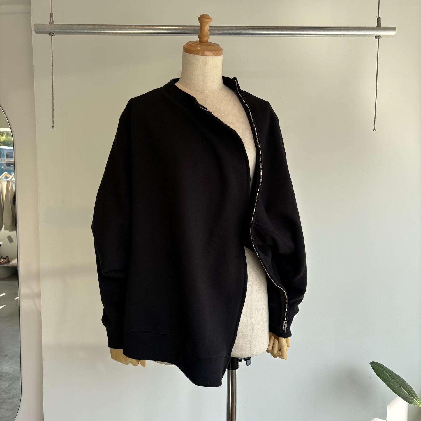 haversack//高密度裏毛クルーネックシームZIPスエットシャツ 612620