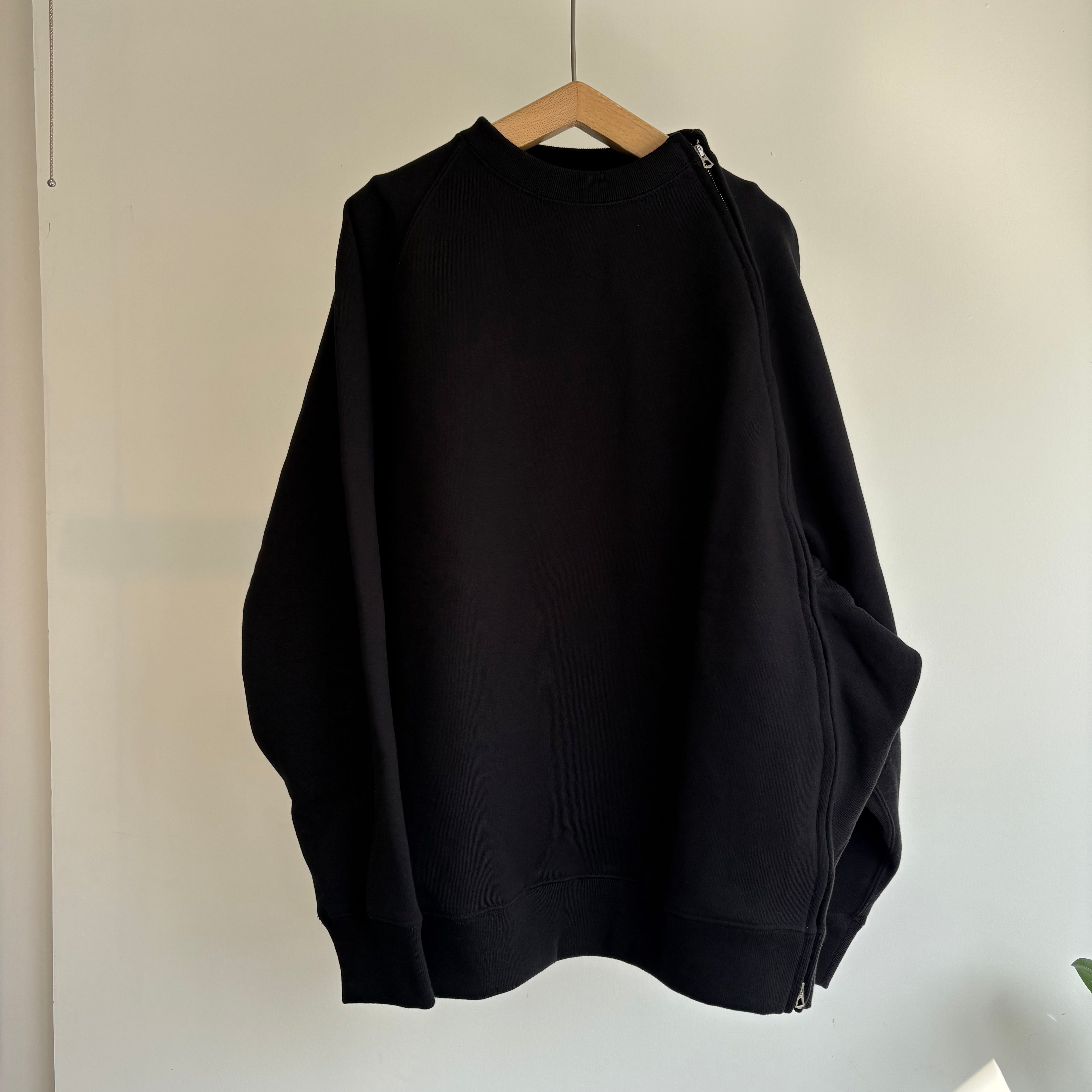 haversack//高密度裏毛クルーネックシームZIPスエットシャツ 612620