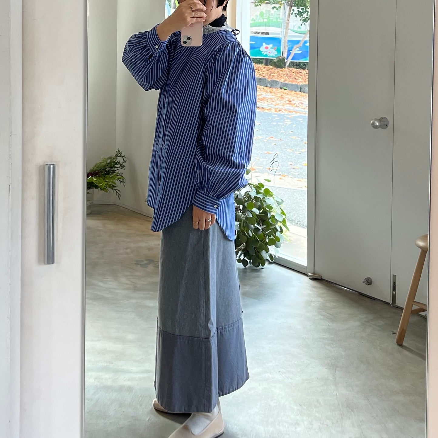 Heriter //rollup denim skirt H2-24-4002