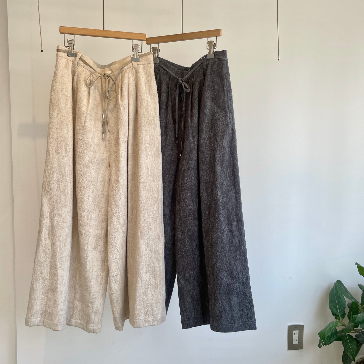 qiri //foggy jacquard wide pants PT005