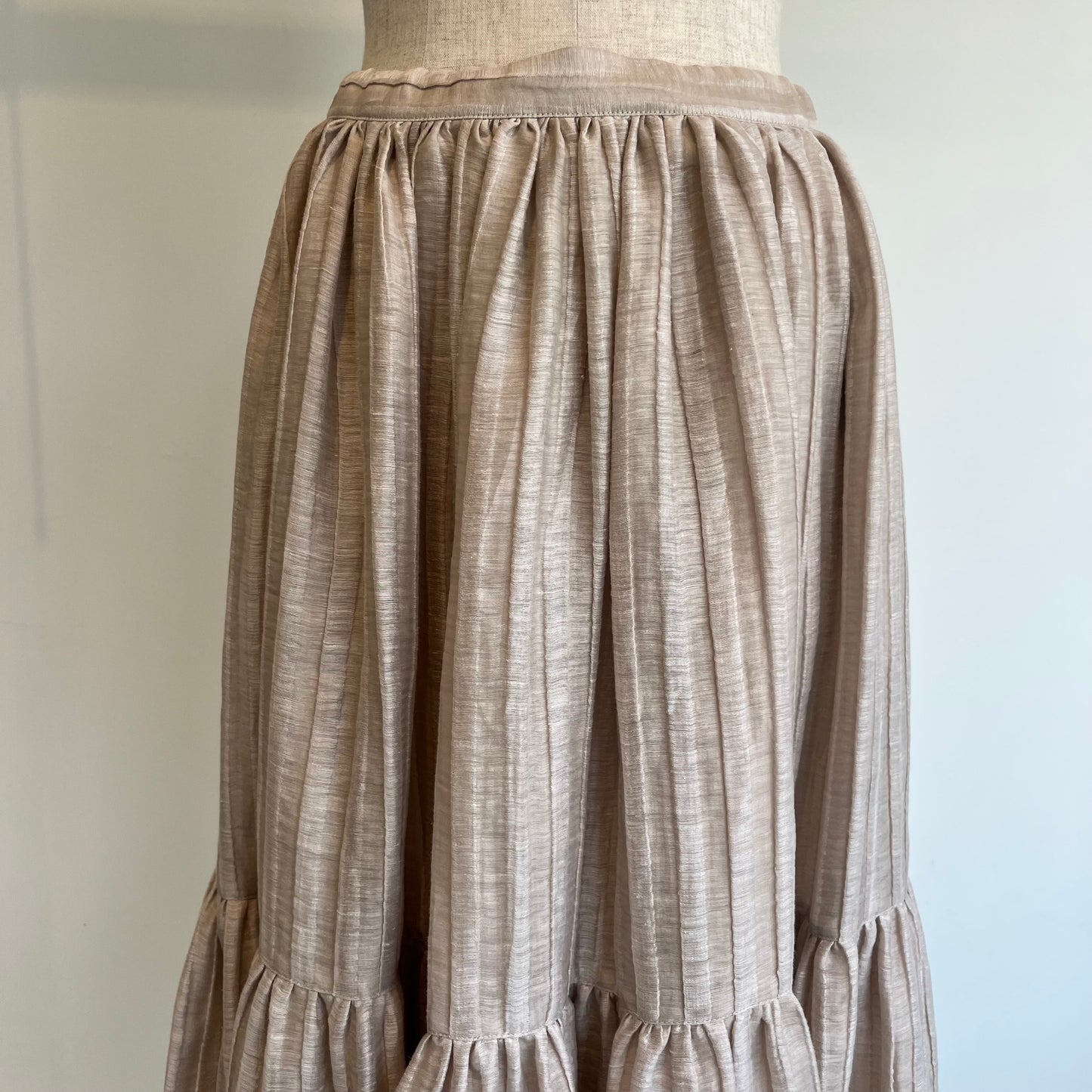 SIHIRAI//ACAR LINEN NYLON JAQUARD GATHER SK CHSS25-5113