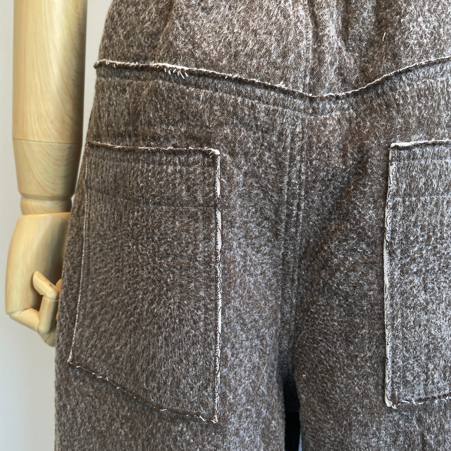 qiri //Denim/ fleece needle punch カーブパンツ 6301PT007252