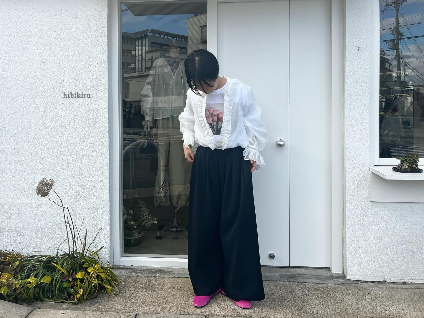 MAYFOOL // ピンクチューリップ長袖Tシャツ5-6-002