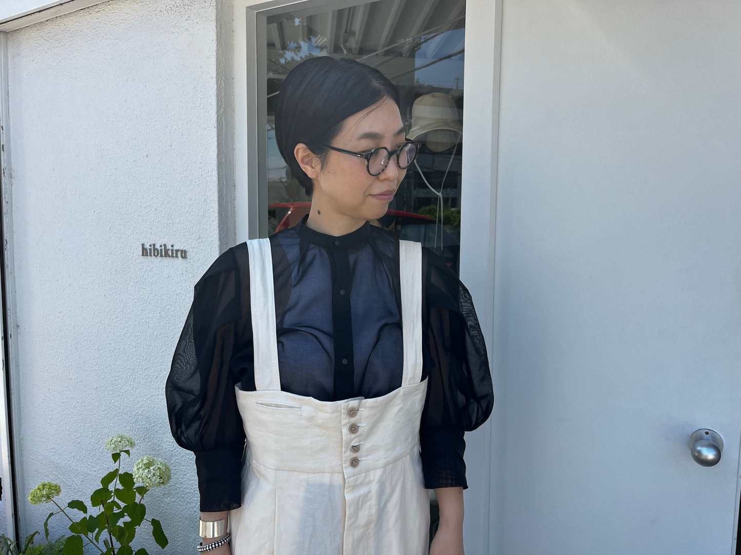 itochi //100/2 cotton organdy transparent blouse