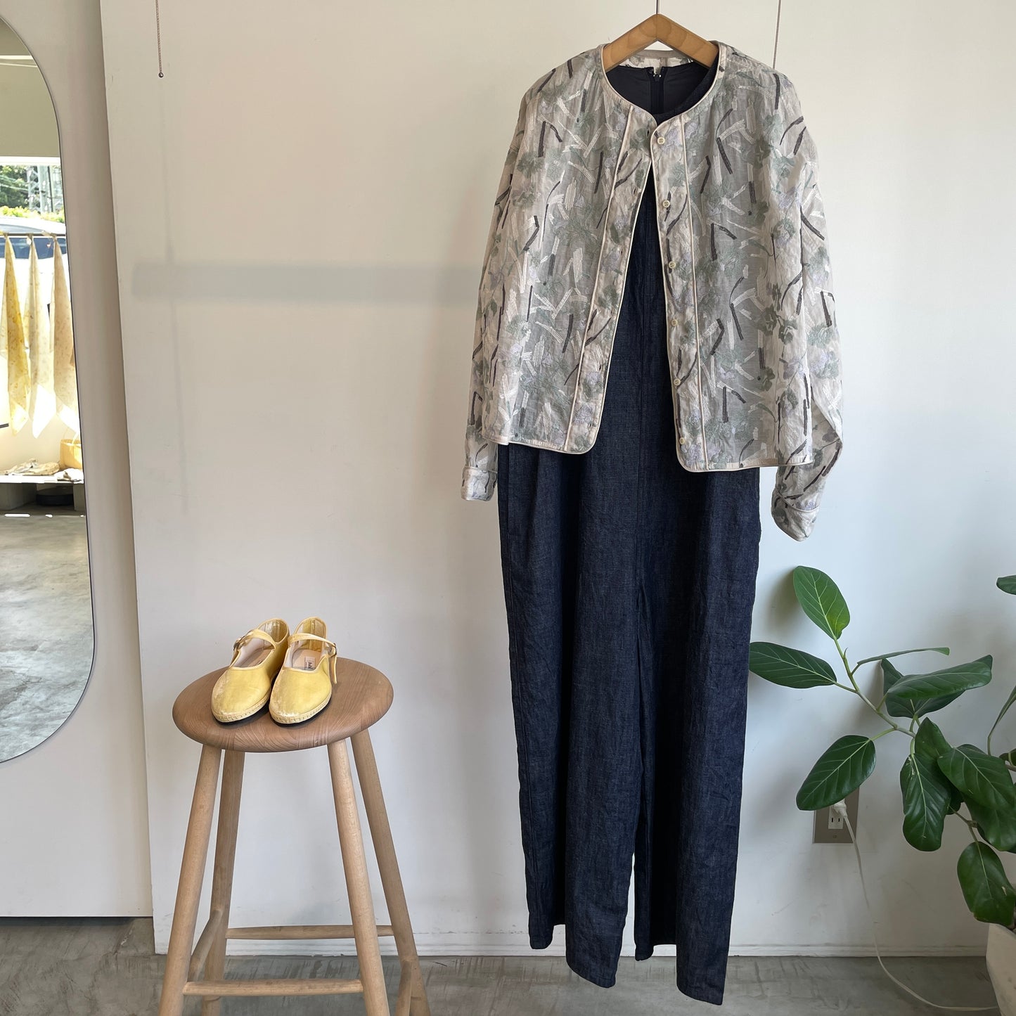 yuni//Cotton Nylon sheer blooming embroidery haori ブラウス 1701BL012262