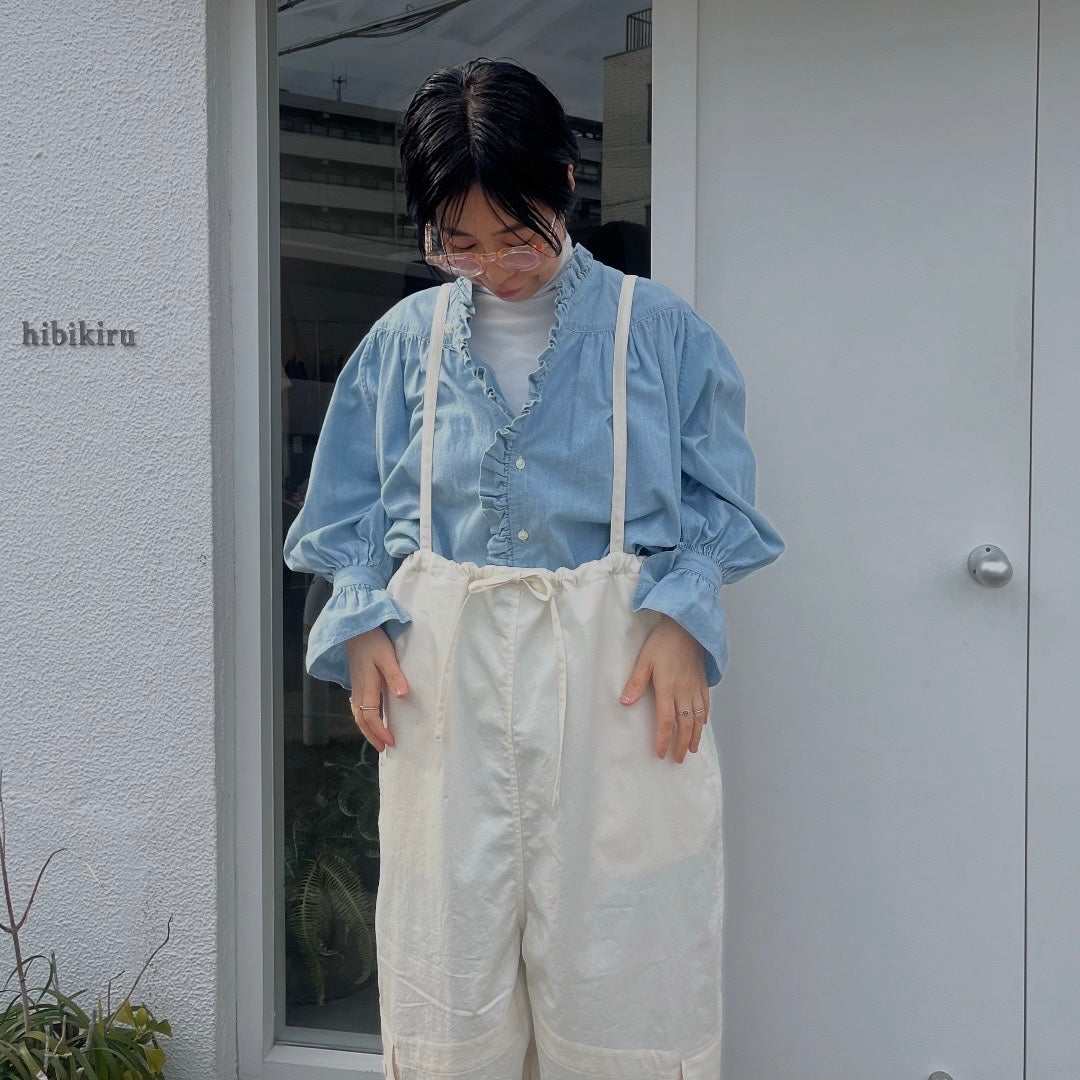 HAVERSACK//5ozシャンブレーフリルブラウス 622521