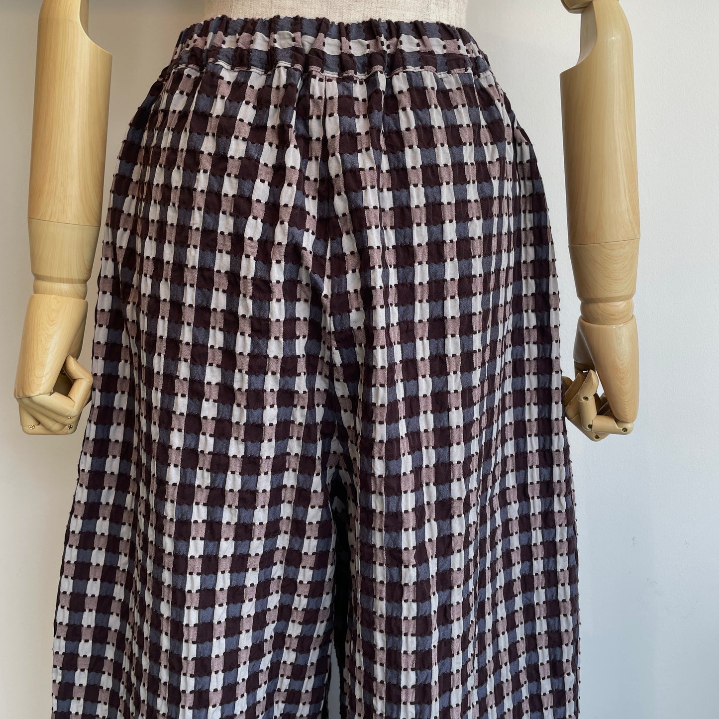 qiri //sashiko check wide pants 6301PT005252