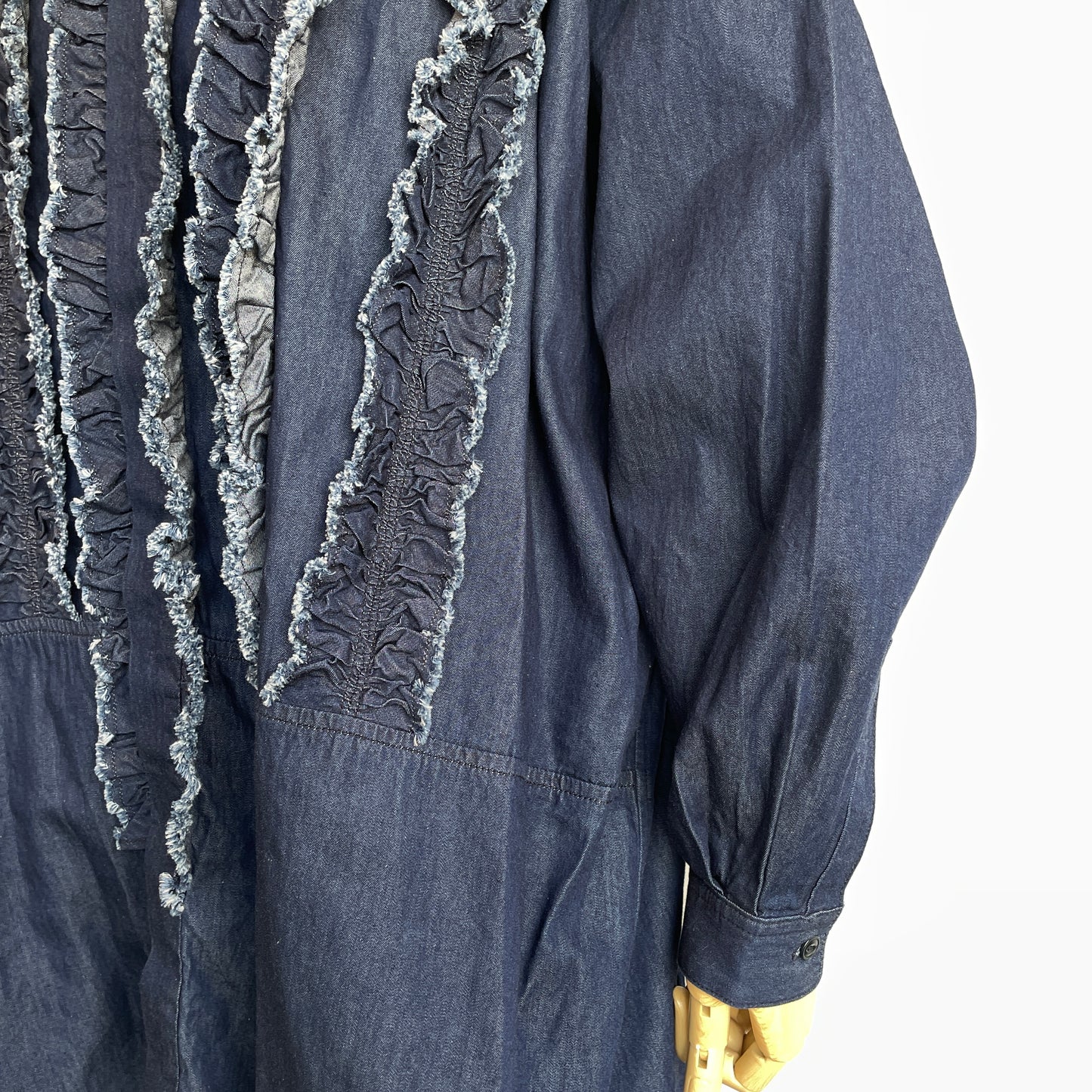 buoy//5.5OZLIGHT DENIM FRILL SHIRT 2701BL003252