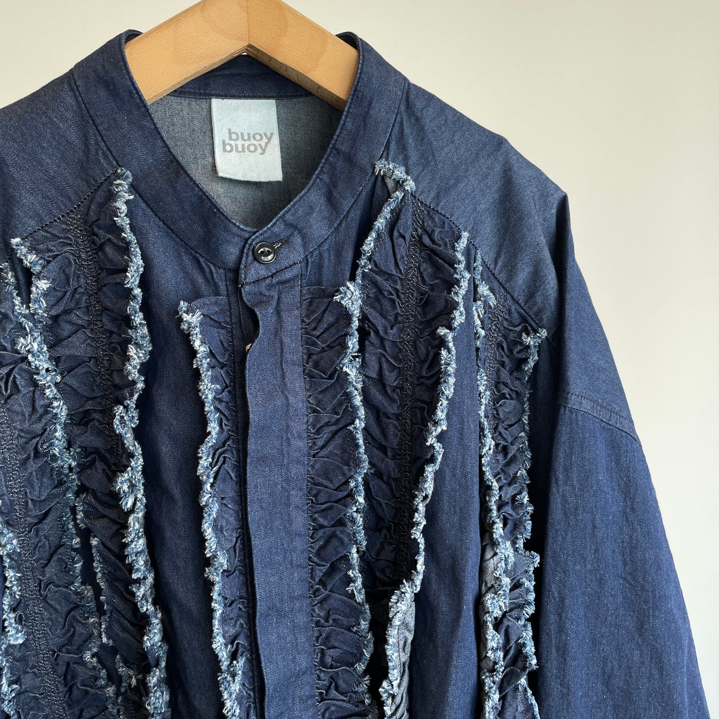buoy//5.5OZLIGHT DENIM FRILL SHIRT 2701BL003252