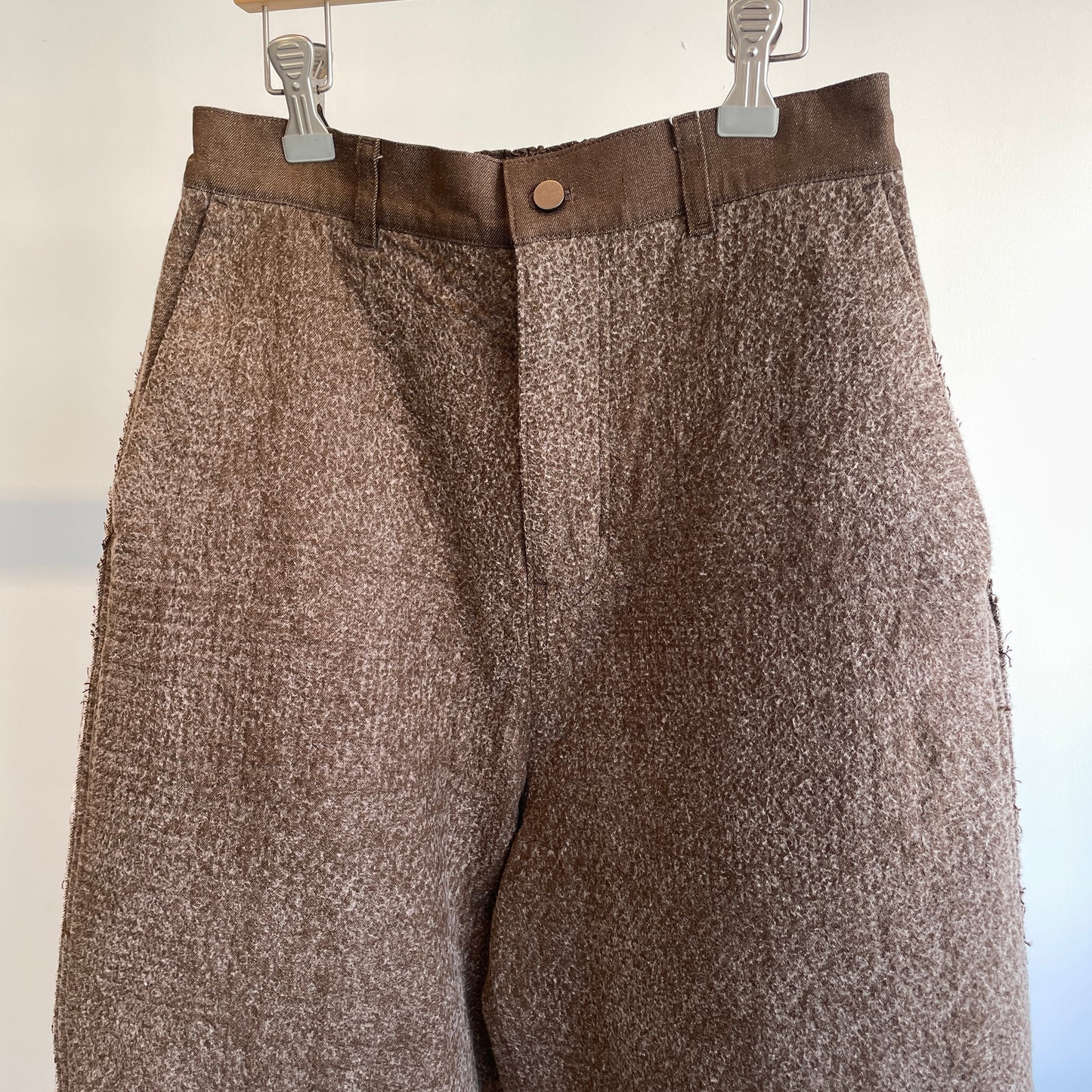 qiri //Denim/ fleece needle punch カーブパンツ 6301PT007252