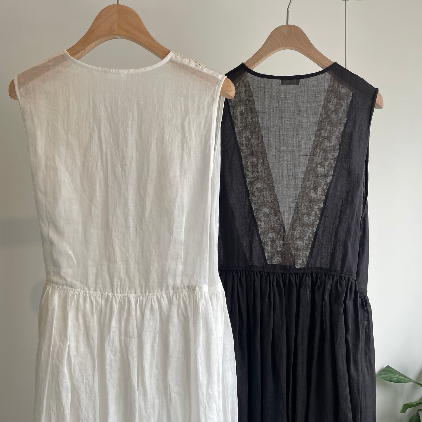 heriter//tulle lace ramie dress H1-25-7009