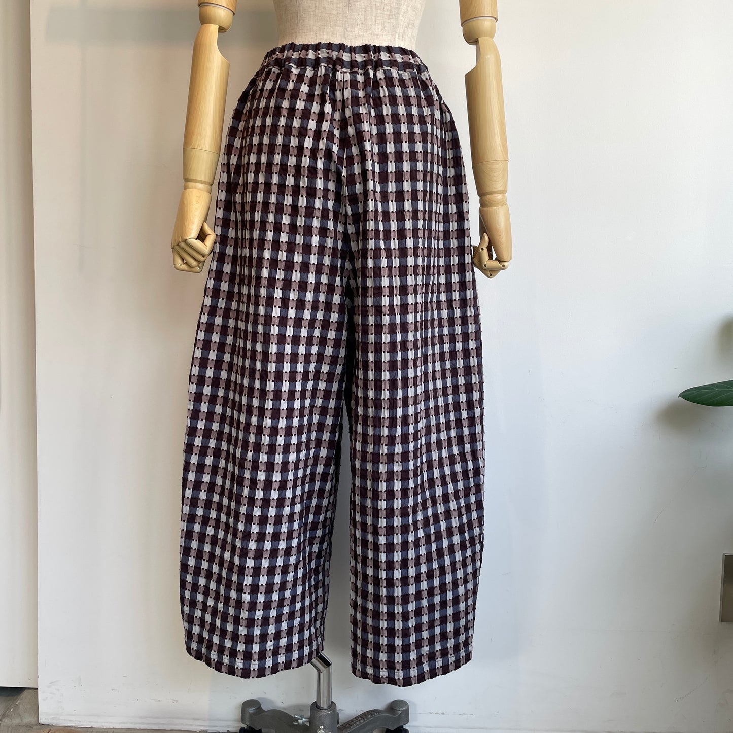 qiri //sashiko check wide pants 6301PT005252