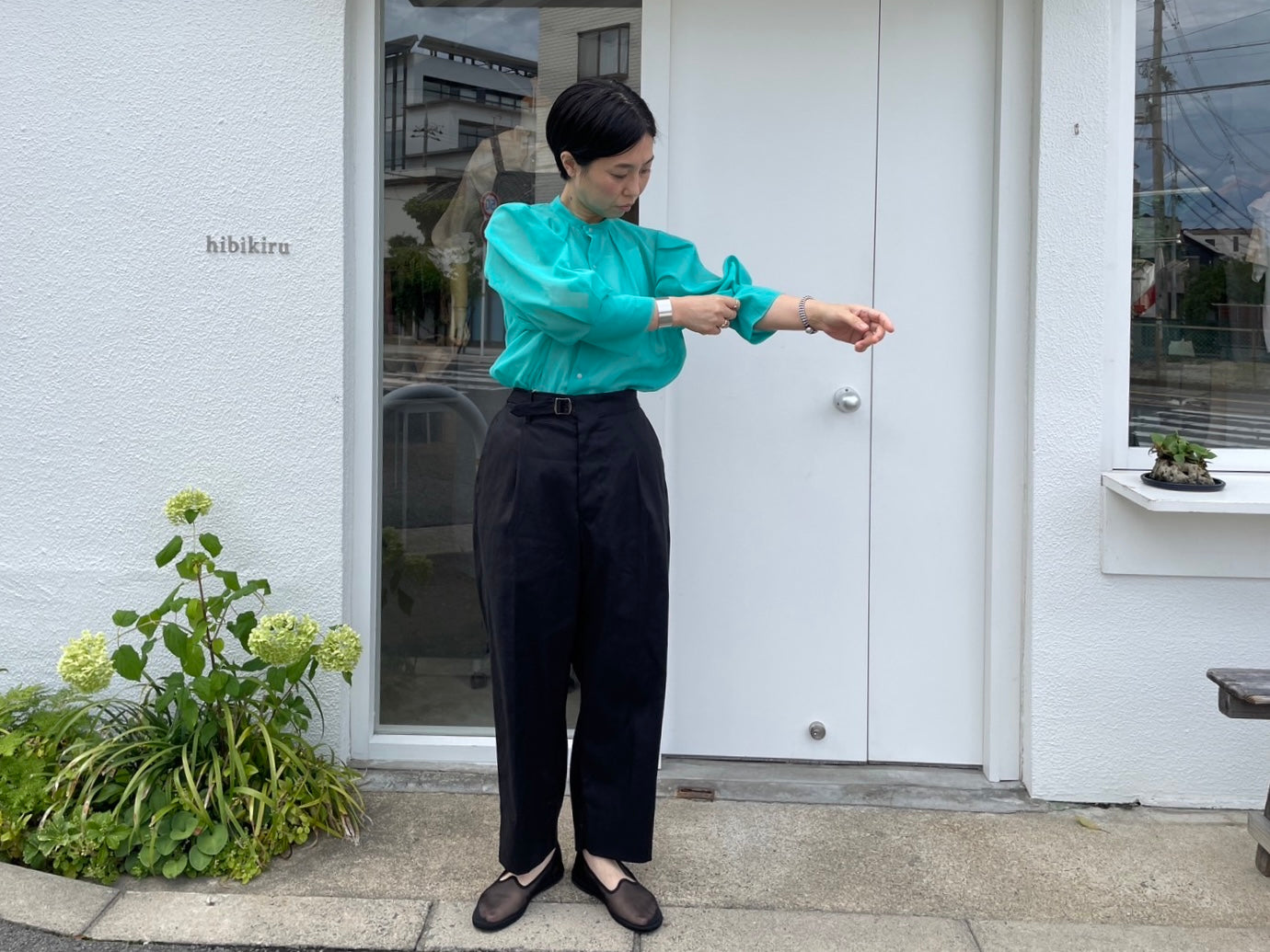 itochi //100/2 cotton organdy transparent blouse