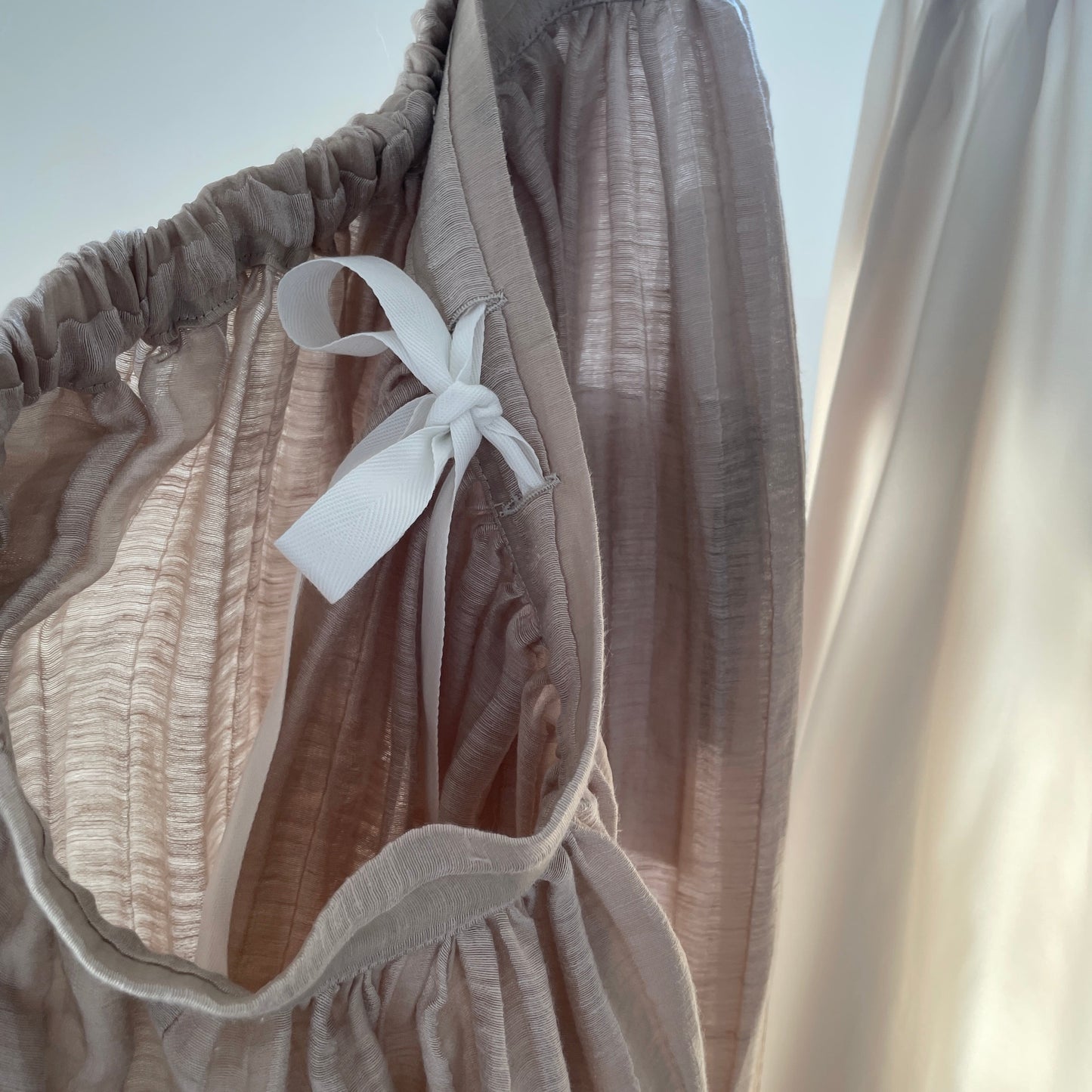 SIHIRAI//ACAR LINEN NYLON JAQUARD GATHER SK CHSS25-5113