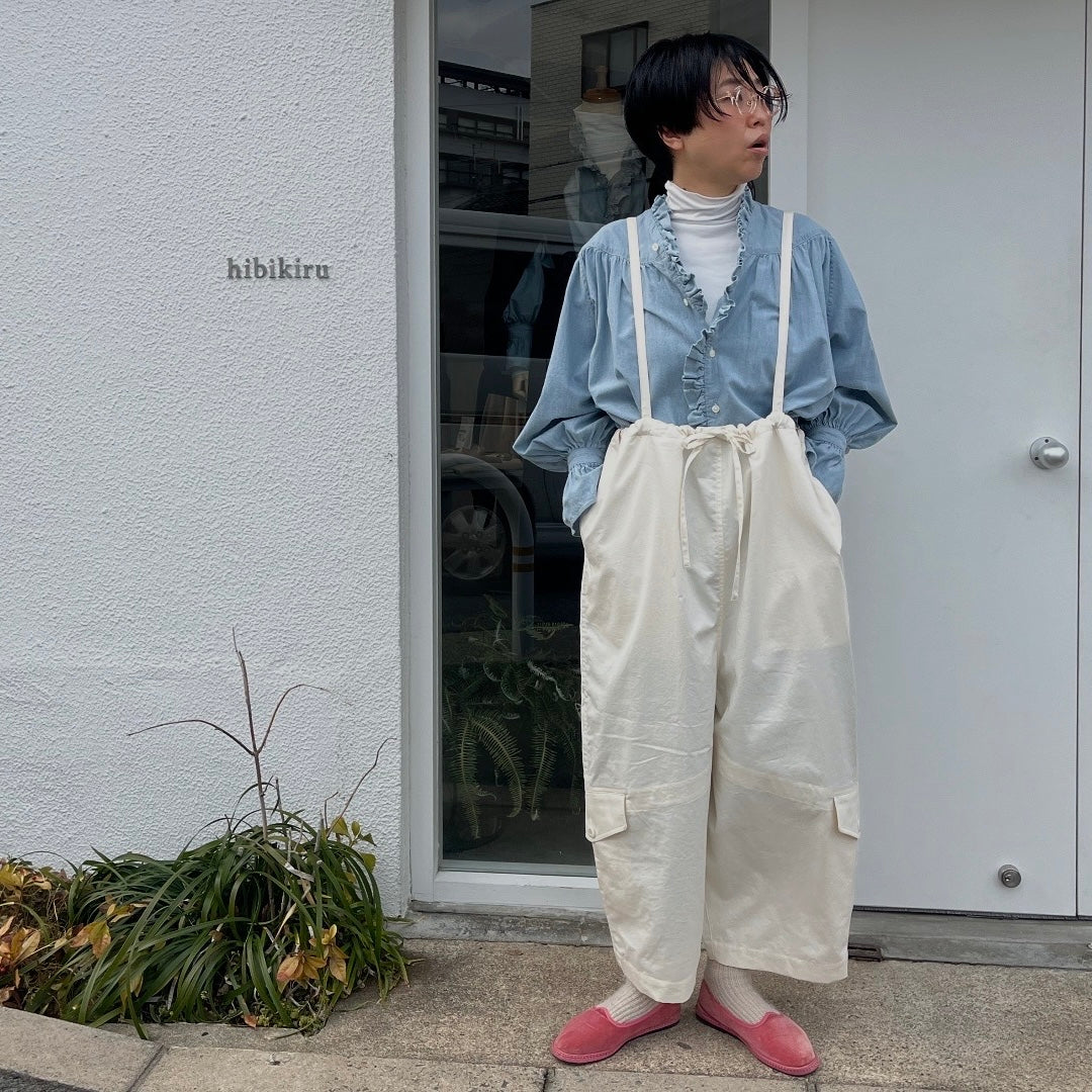 HAVERSACK//5ozシャンブレーフリルブラウス 622521